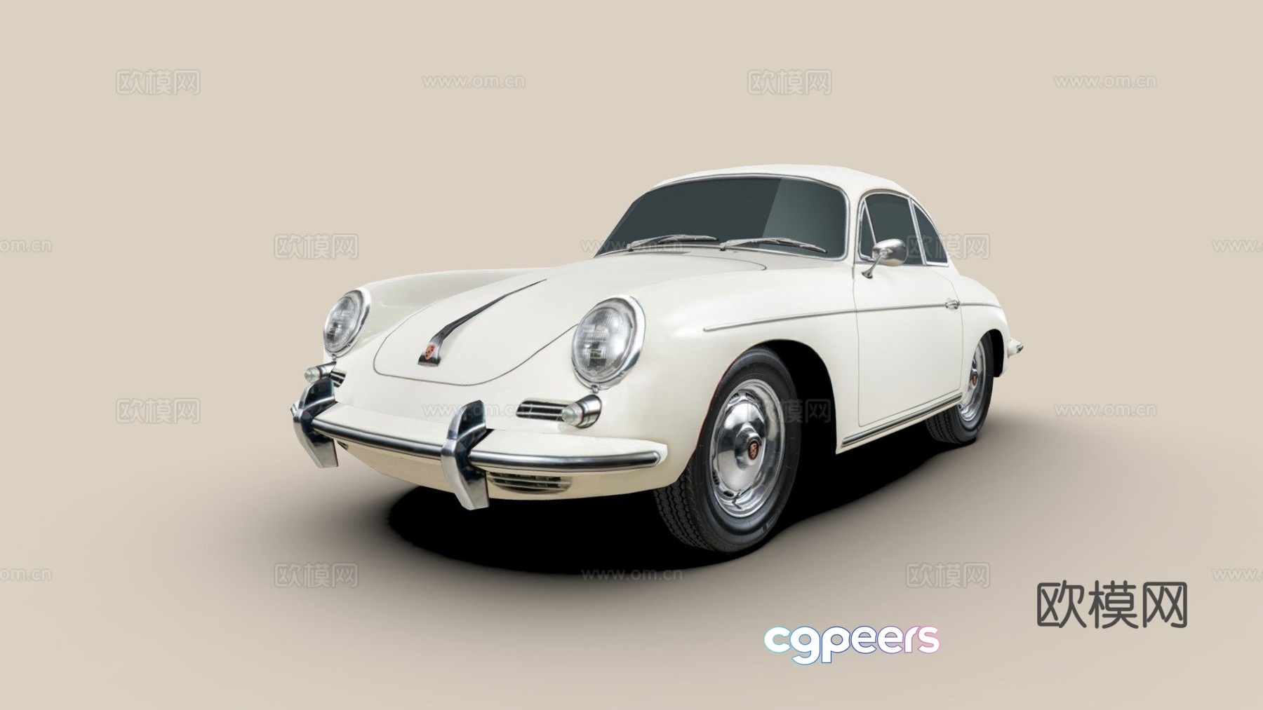 Porsche 356 B car 3d model Porsche 356 B car 3d model