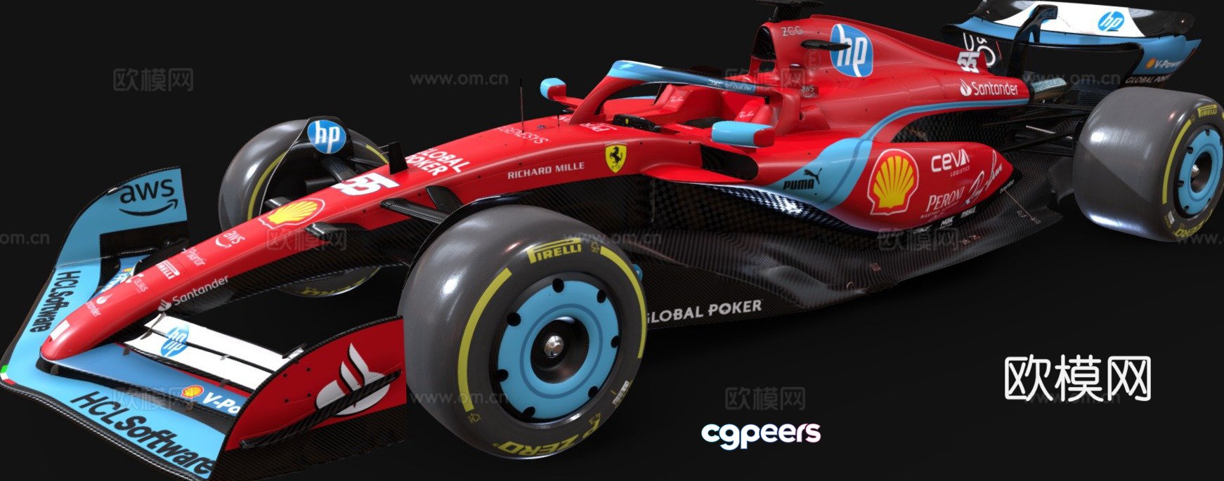 F1 Ferrari SF-24 car race car 3d model F1 Ferrari SF-24 car race car 3d model