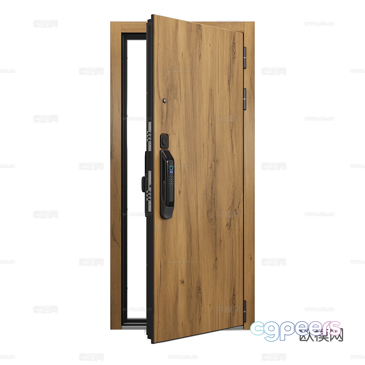 Nordic code lock fingerprint lock single door wooden door 3d model Nordic code lock fingerprint lock single door wooden door 3d model