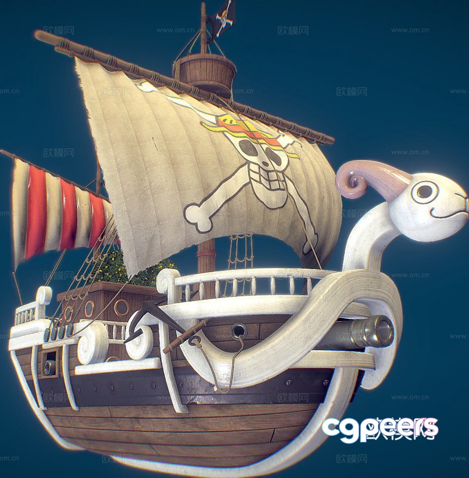 One Piece Golden Merry ship 3D model One Piece Golden Merry ship 3D model