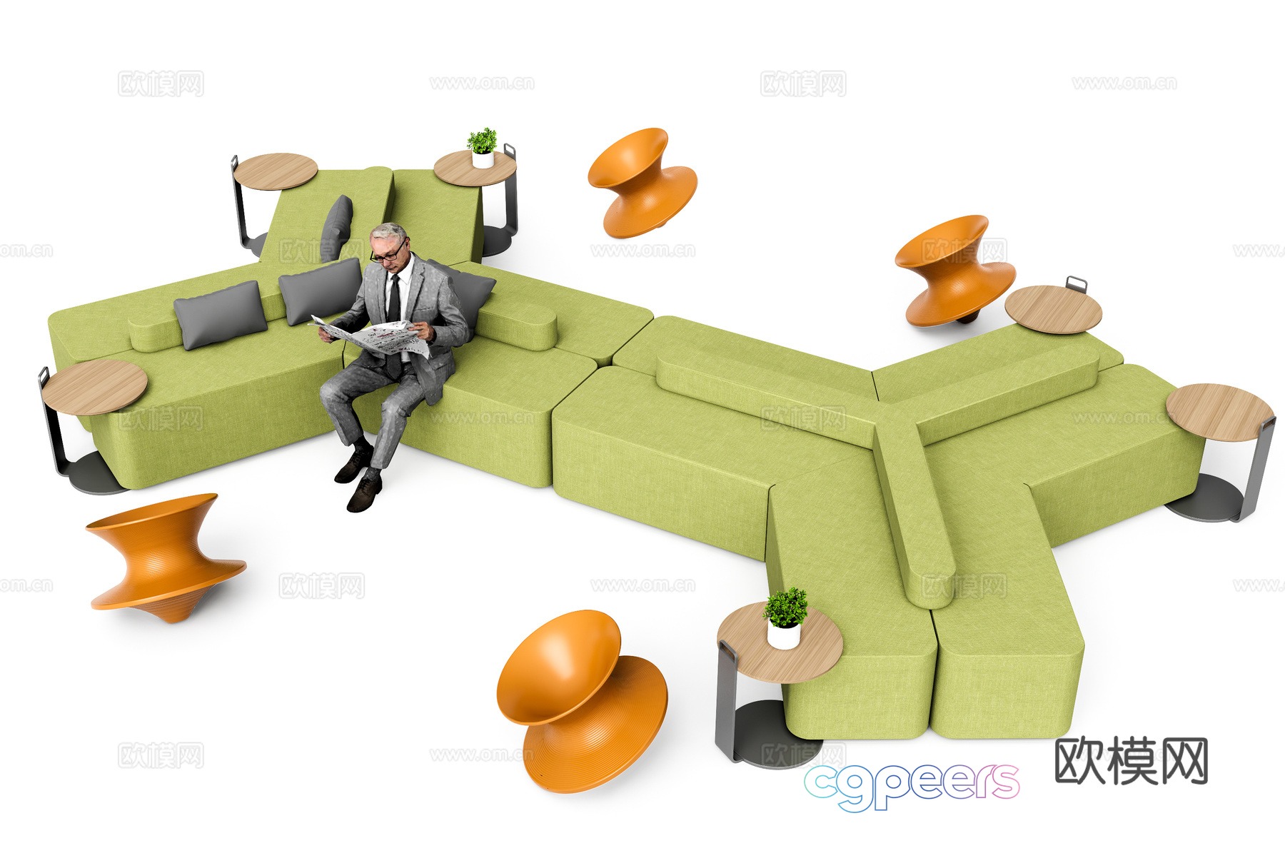 Modern modular sofa office leisure sofa 3d model Modern modular sofa office leisure sofa 3d model