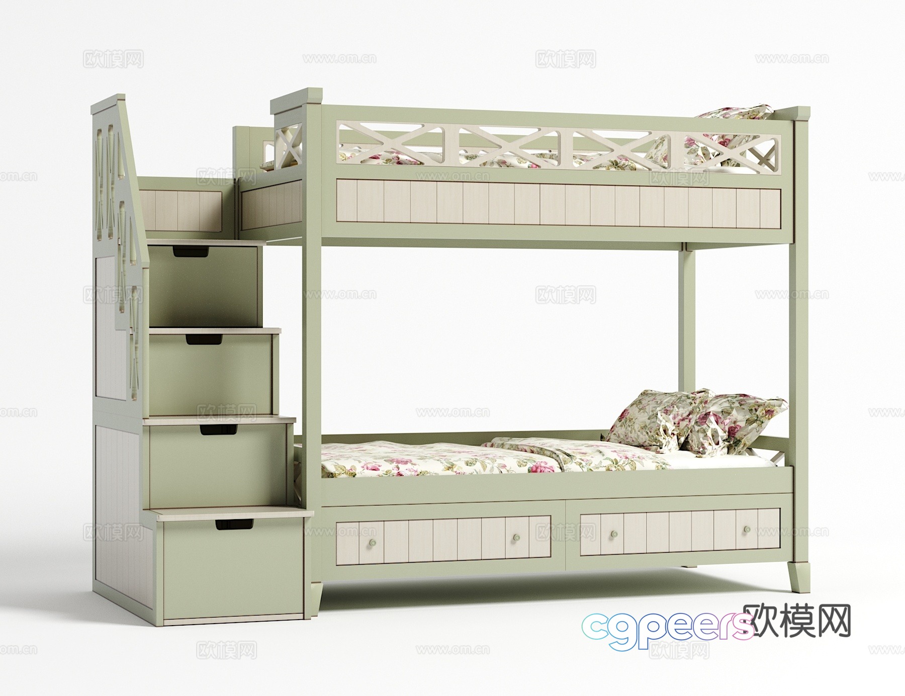 Modern bunk bed 3d model Modern bunk bed 3d model