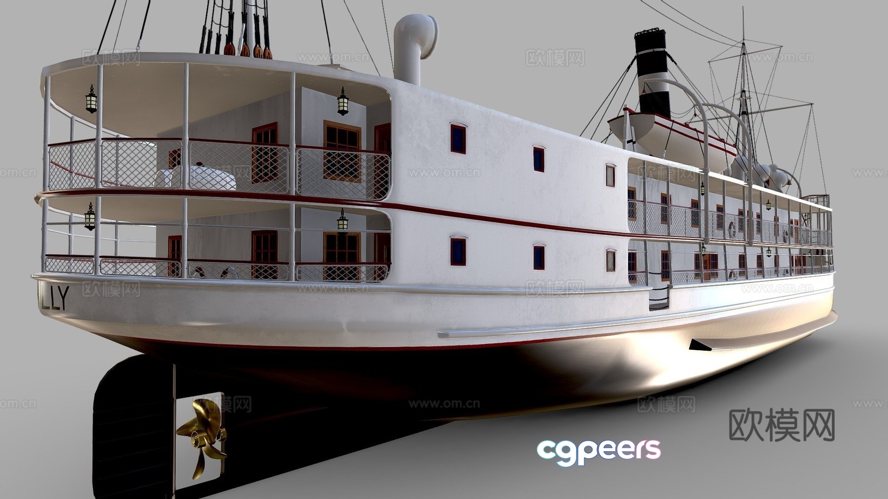 Passenger steam ship 3d model Passenger steam ship 3d model