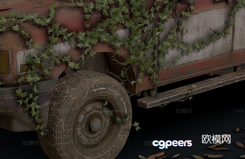 Abandoned SUV truck 3d model Abandoned SUV truck 3d model