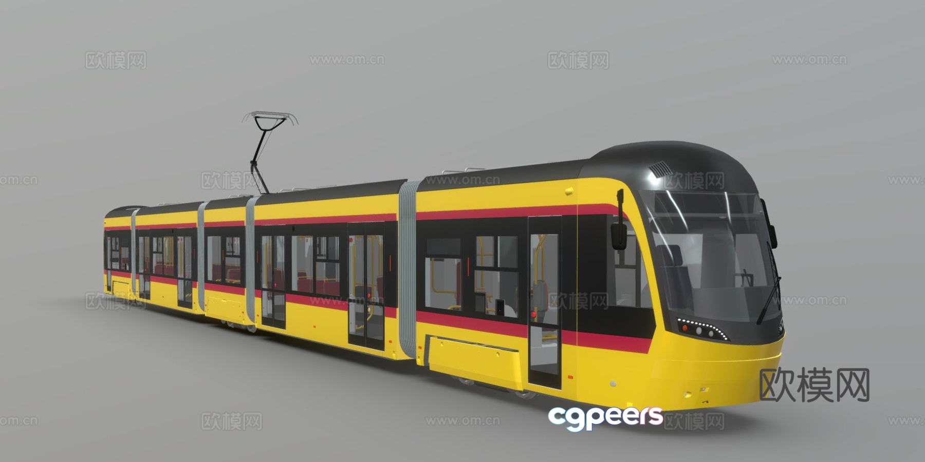 Modern tram 3d model Modern tram 3d model