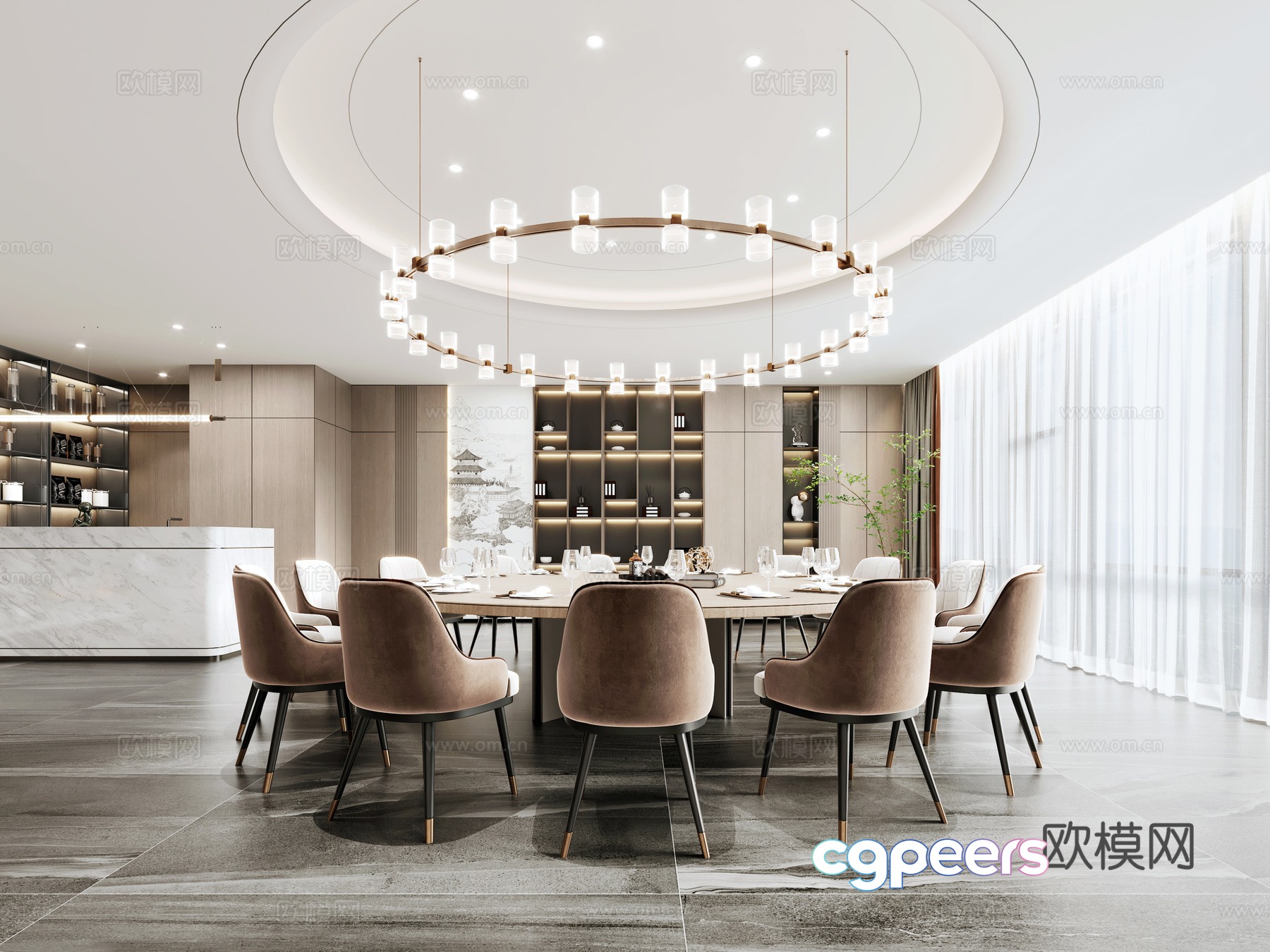Restaurant private dining room 3D model Restaurant private dining room 3D model