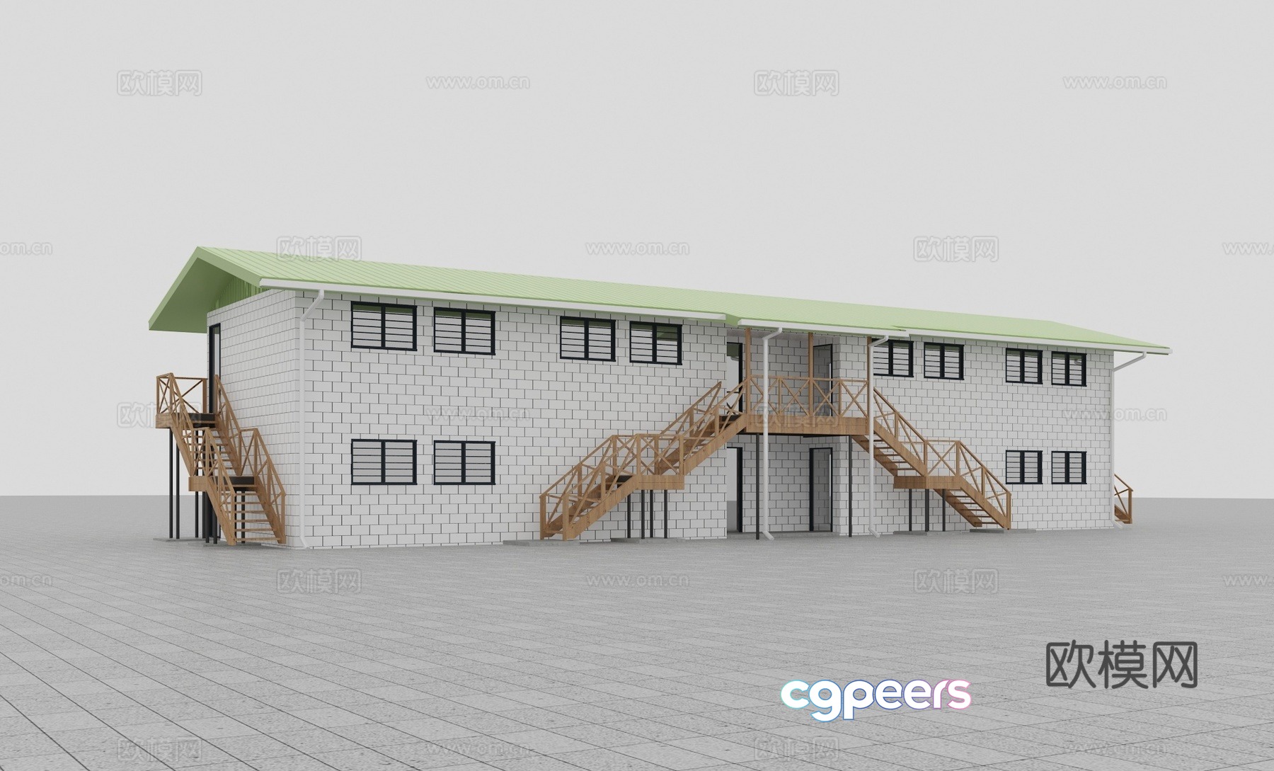 Modern office building architecture 3d model Modern office building architecture 3d model