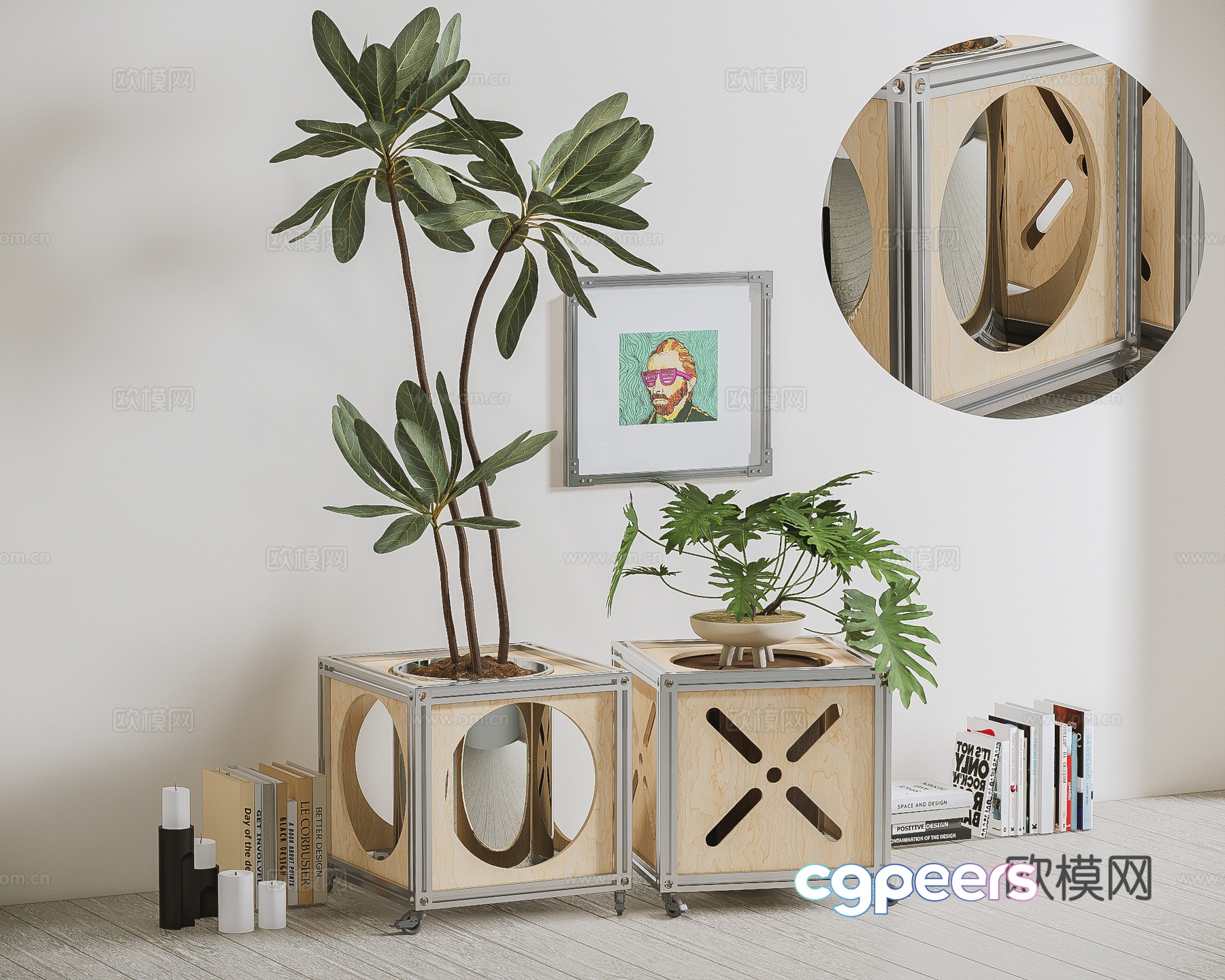 Wabi-sabi flower stand corner table side table 3D model Wabi-sabi flower stand corner table side table 3D model