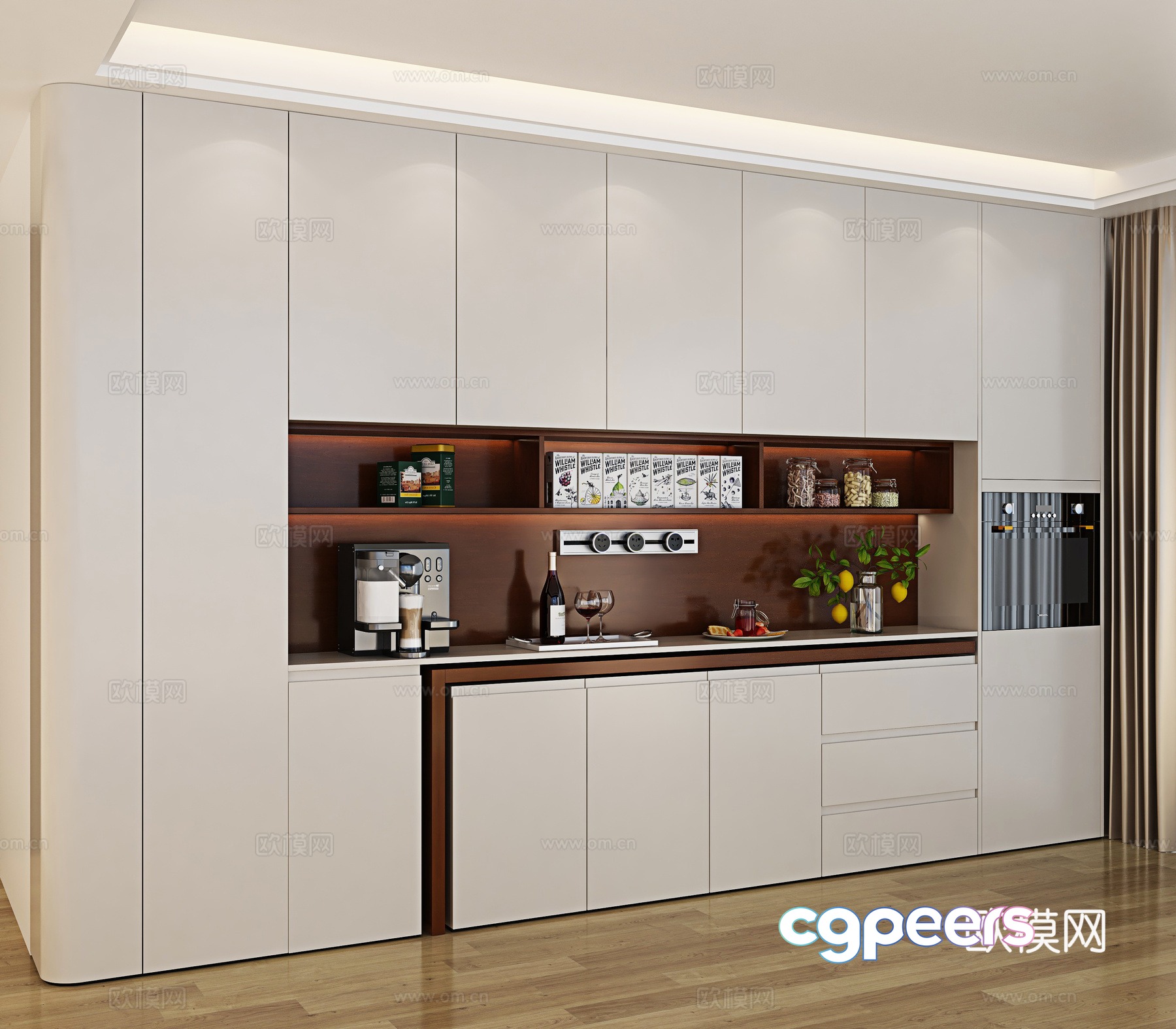 Modern sideboard wine cabinet 3d model Modern sideboard wine cabinet 3d model
