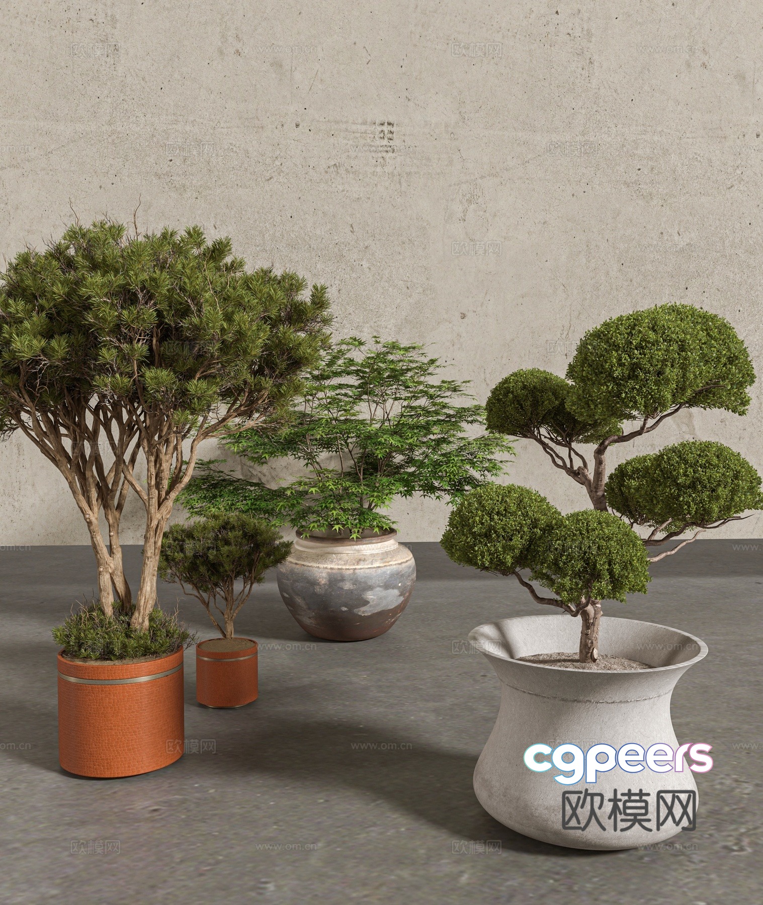 Chinese potted green plant 3d model Chinese potted green plant 3d model