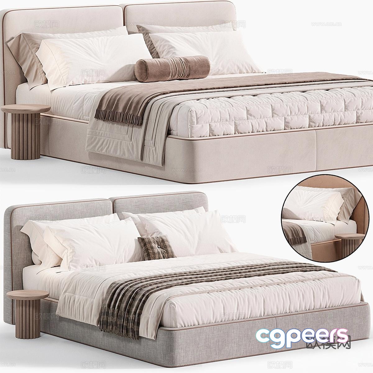 One Home double bed 3d model One Home double bed 3d model