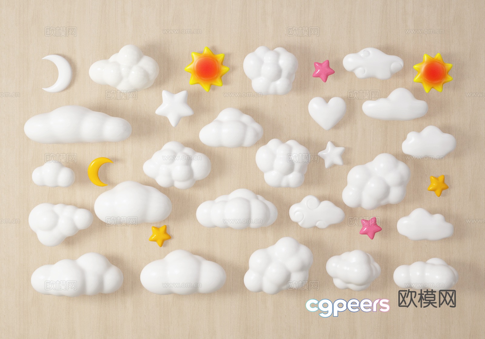 Cloud hangings wall hangings 3d model Cloud hangings wall hangings 3d model