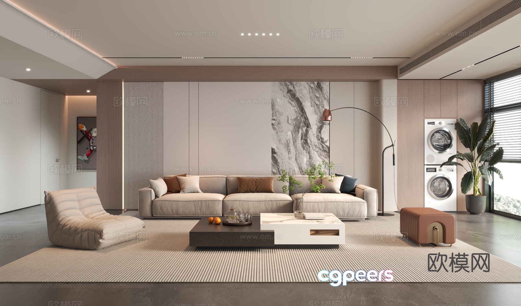 Modern living room 3d model Modern living room 3d model