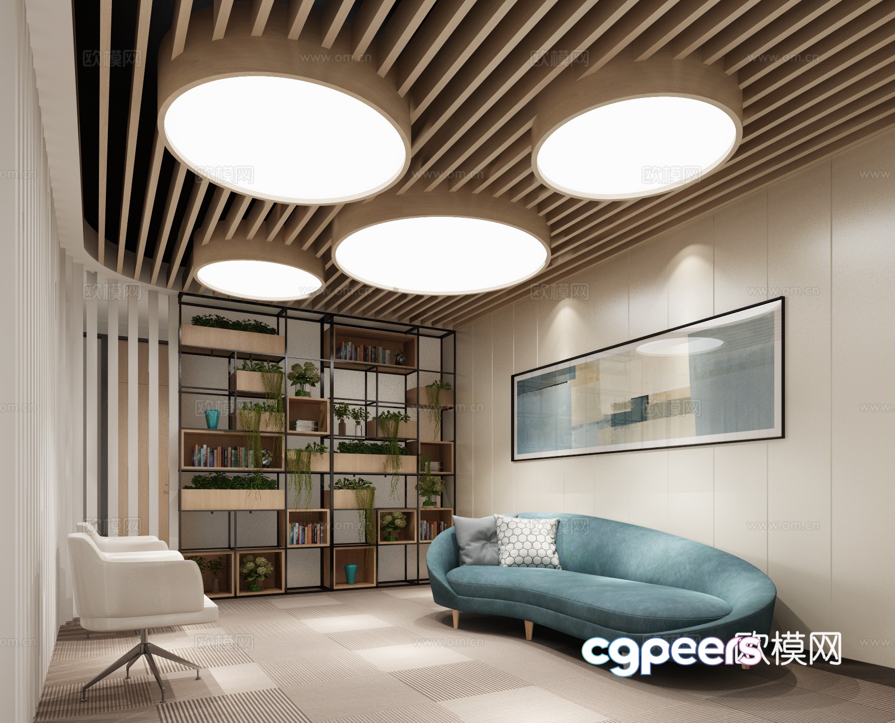 Modern negotiation room rest area 3D model Modern negotiation room rest area 3D model