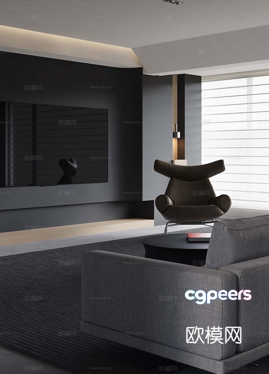 Modern living room 3d model Modern living room 3d model