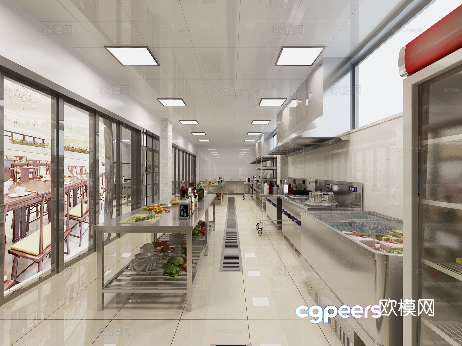 Canteen kitchen central kitchen 3D model Canteen kitchen central kitchen 3D model