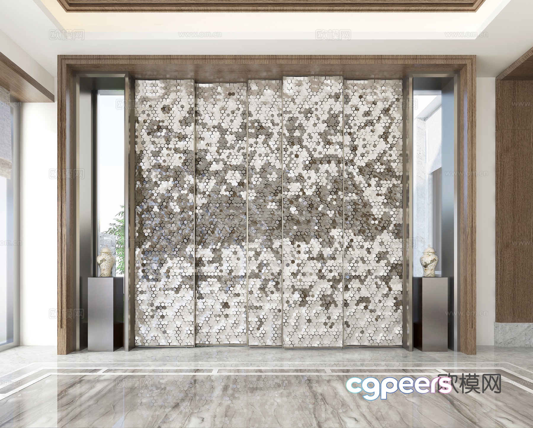 Screen style wall 3d model Screen style wall 3d model