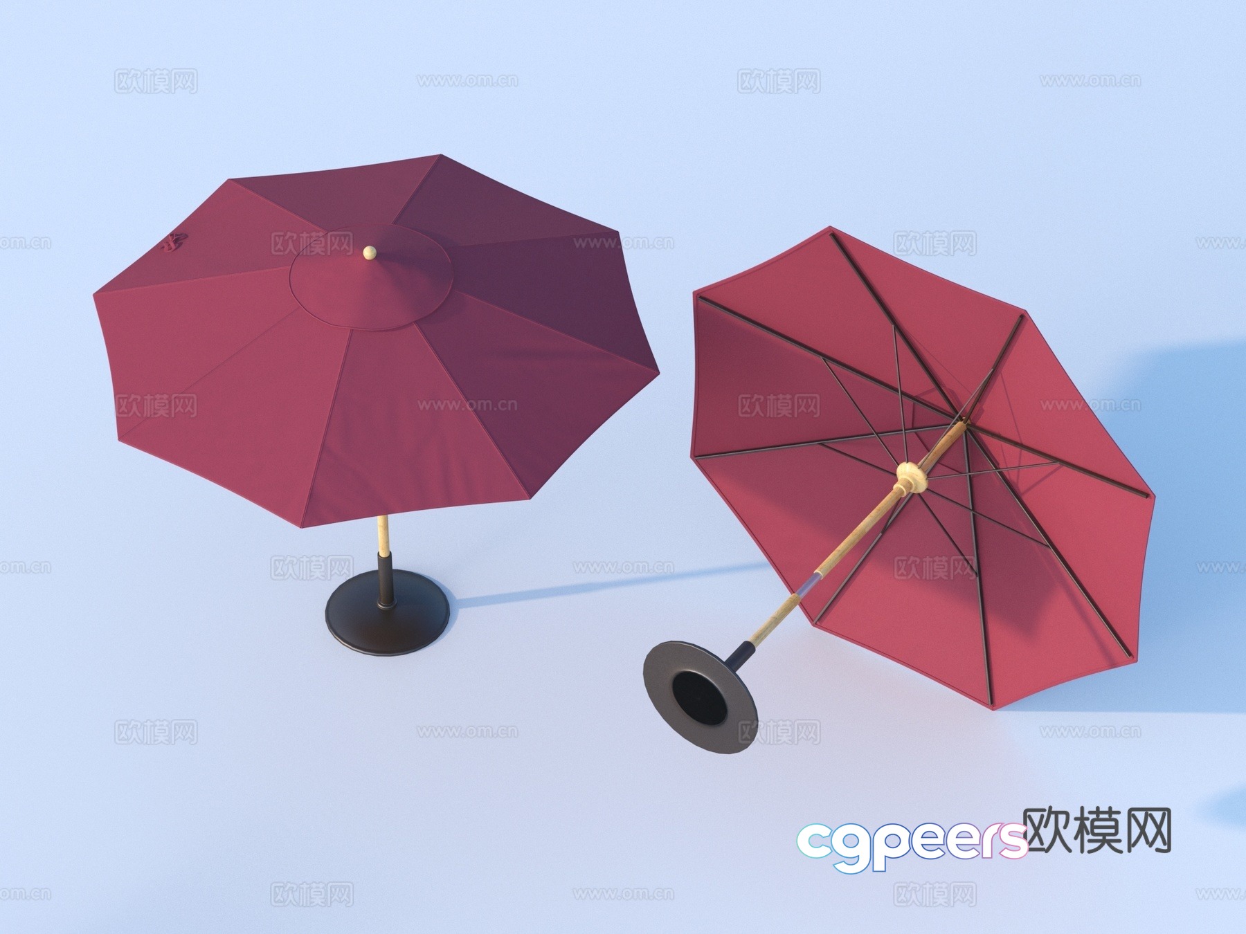Outdoor parasol swing umbrella folding umbrella 3D model