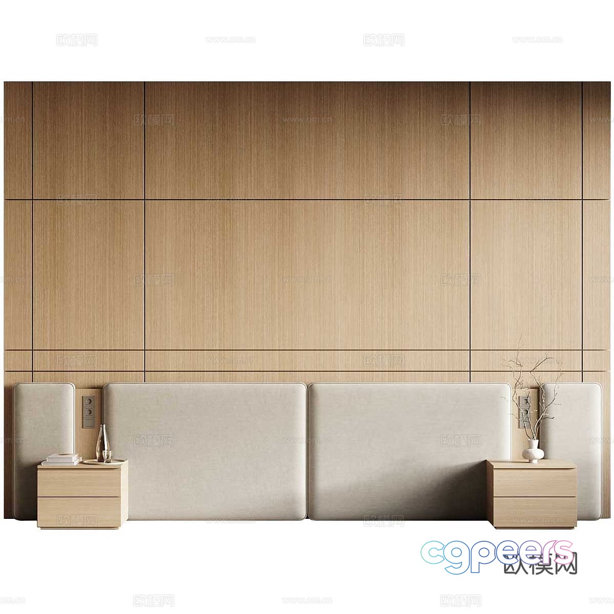 Modern bedside background wall 3d model Modern bedside background wall 3d model