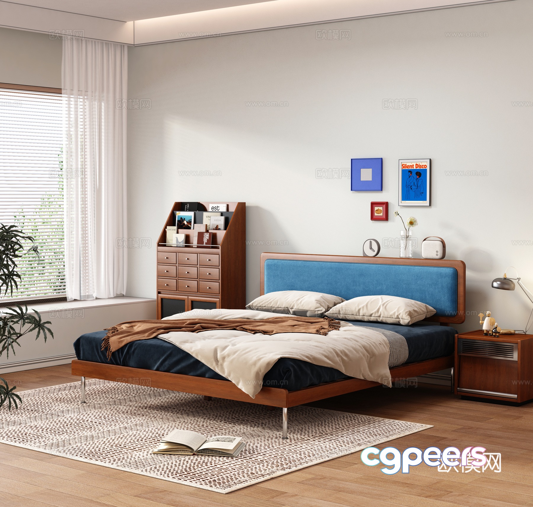 Medieval style double bed 3d model Medieval style double bed 3d model