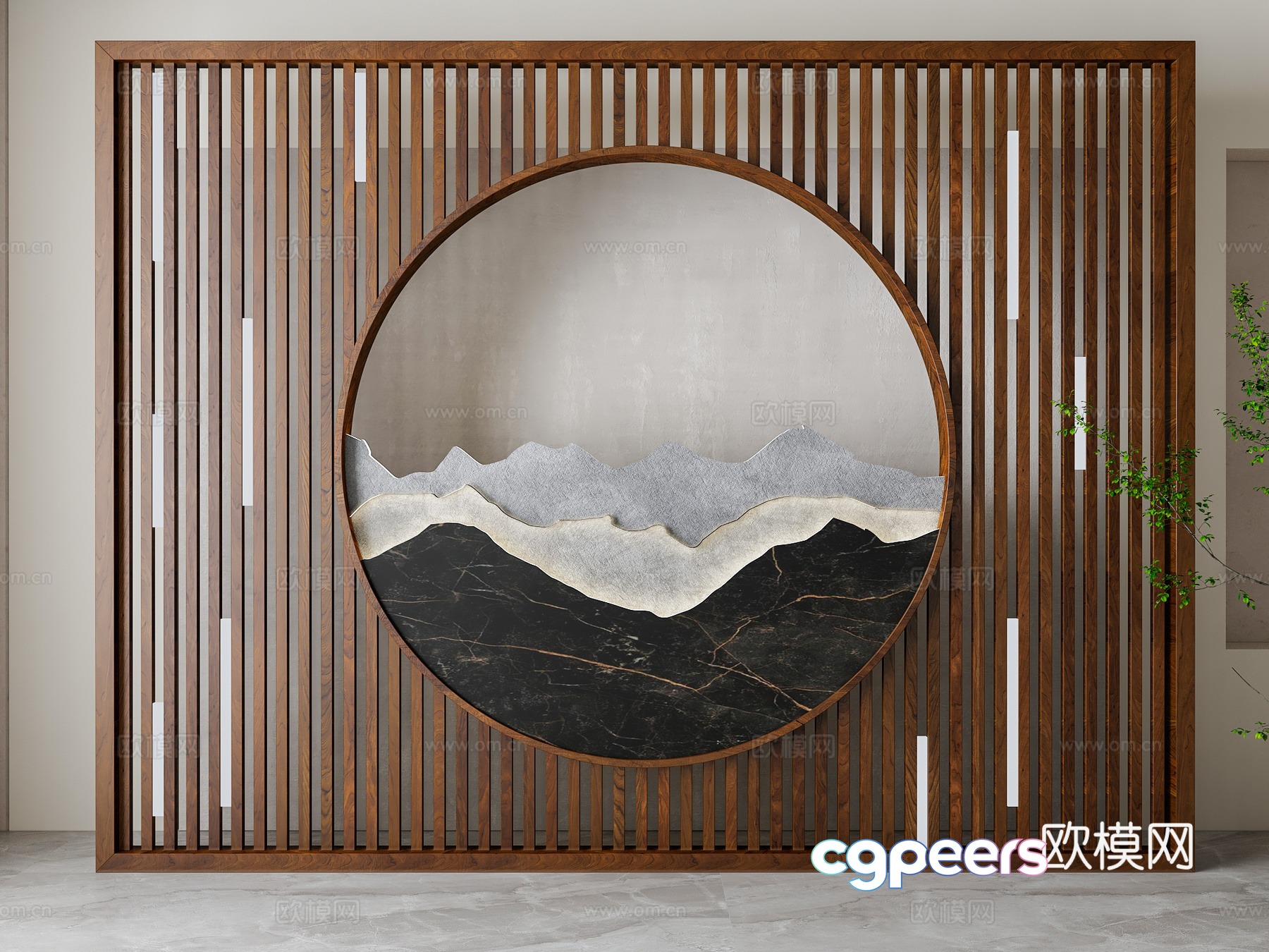 New Chinese style grid partition 3D model New Chinese style grid partition 3D model