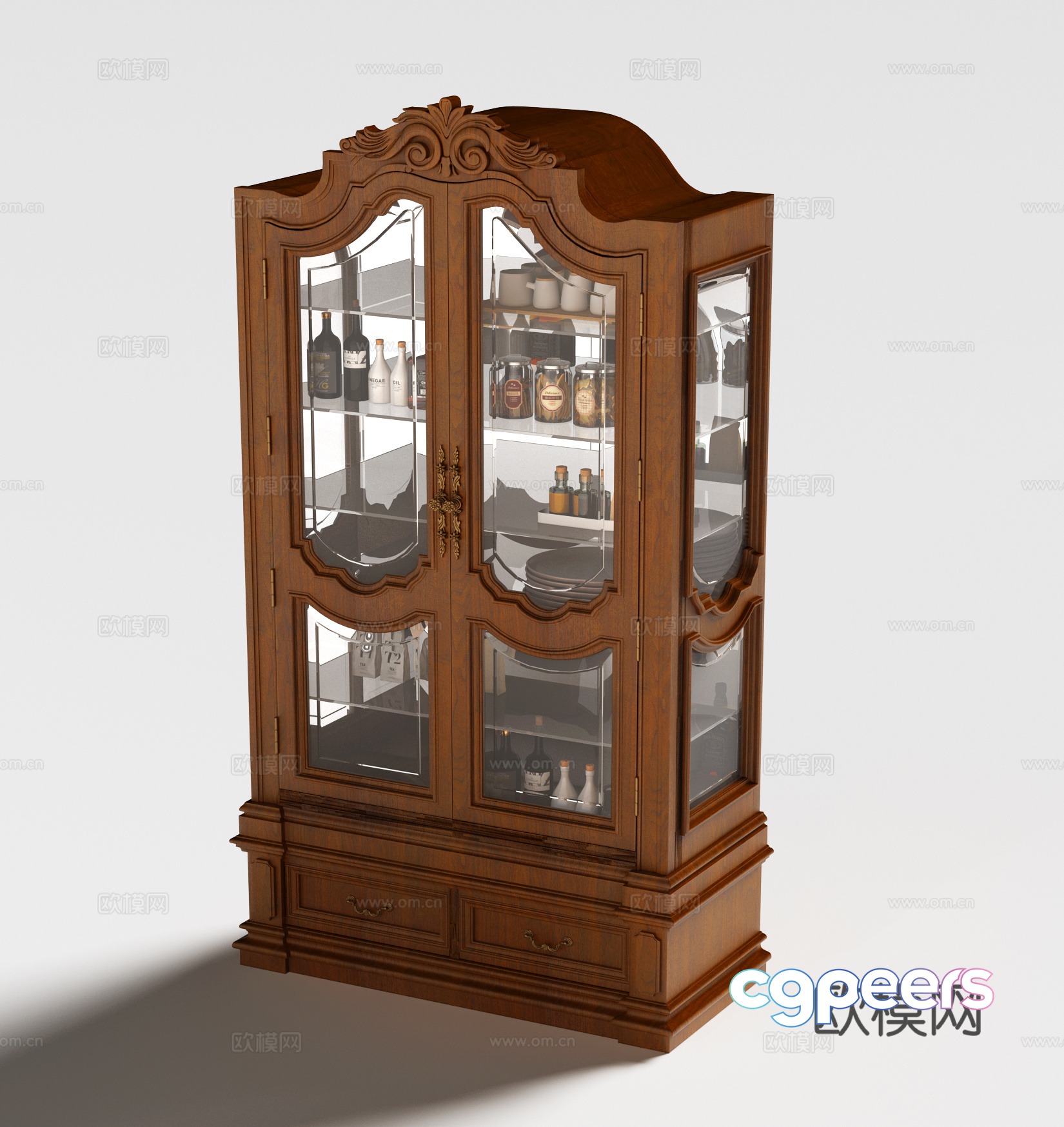 American wine cabinet 3d model American wine cabinet 3d model