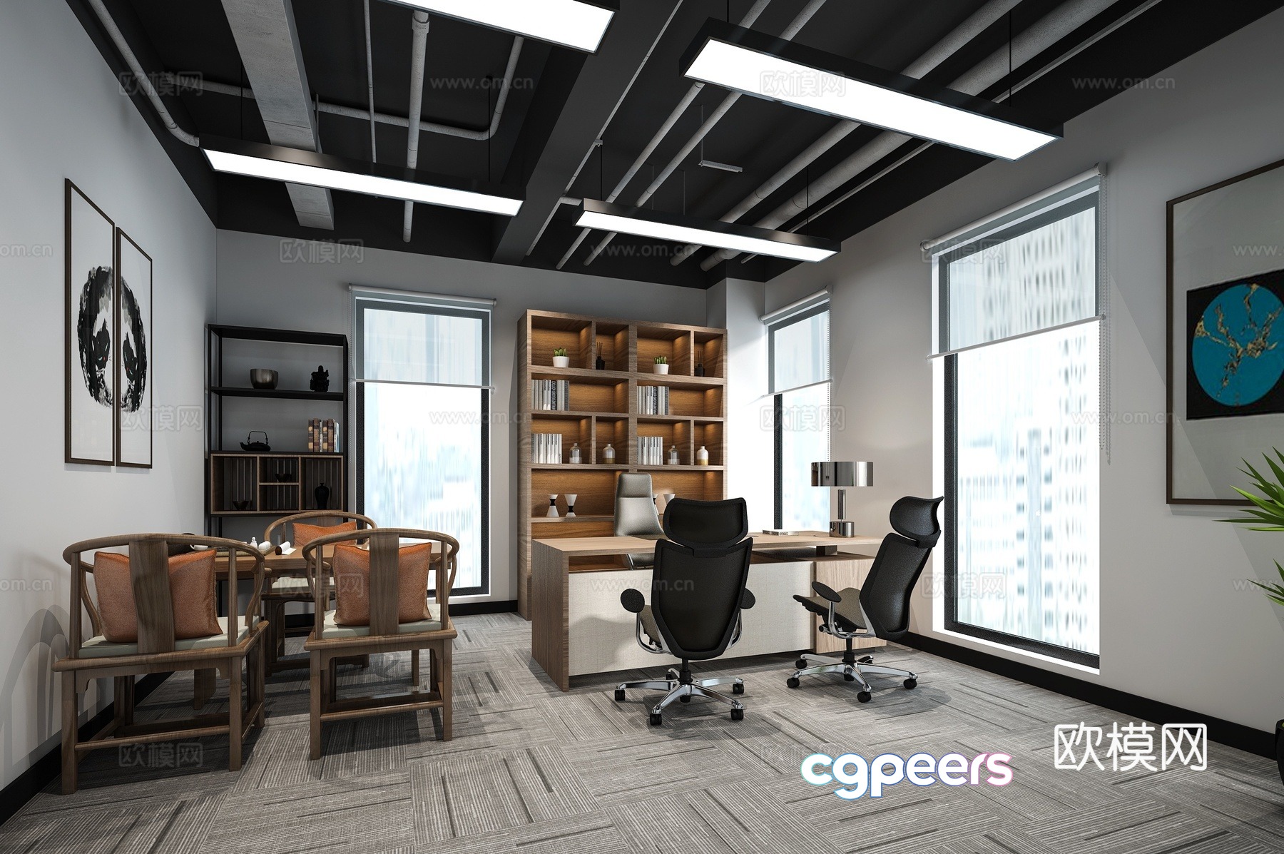 Modern manager office supervisor room reception room 3d model Modern manager office supervisor room reception room 3d model