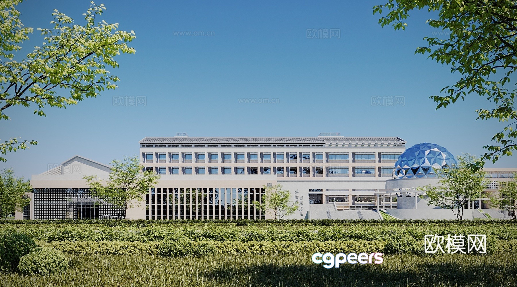 New Chinese style office building building 3d model New Chinese style office building building 3d model