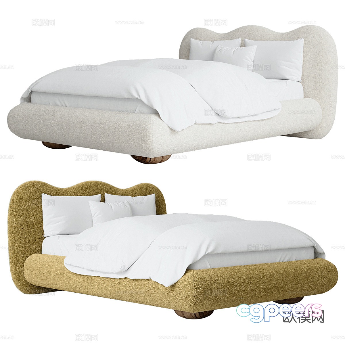 Modern single bed 3d model Modern single bed 3d model