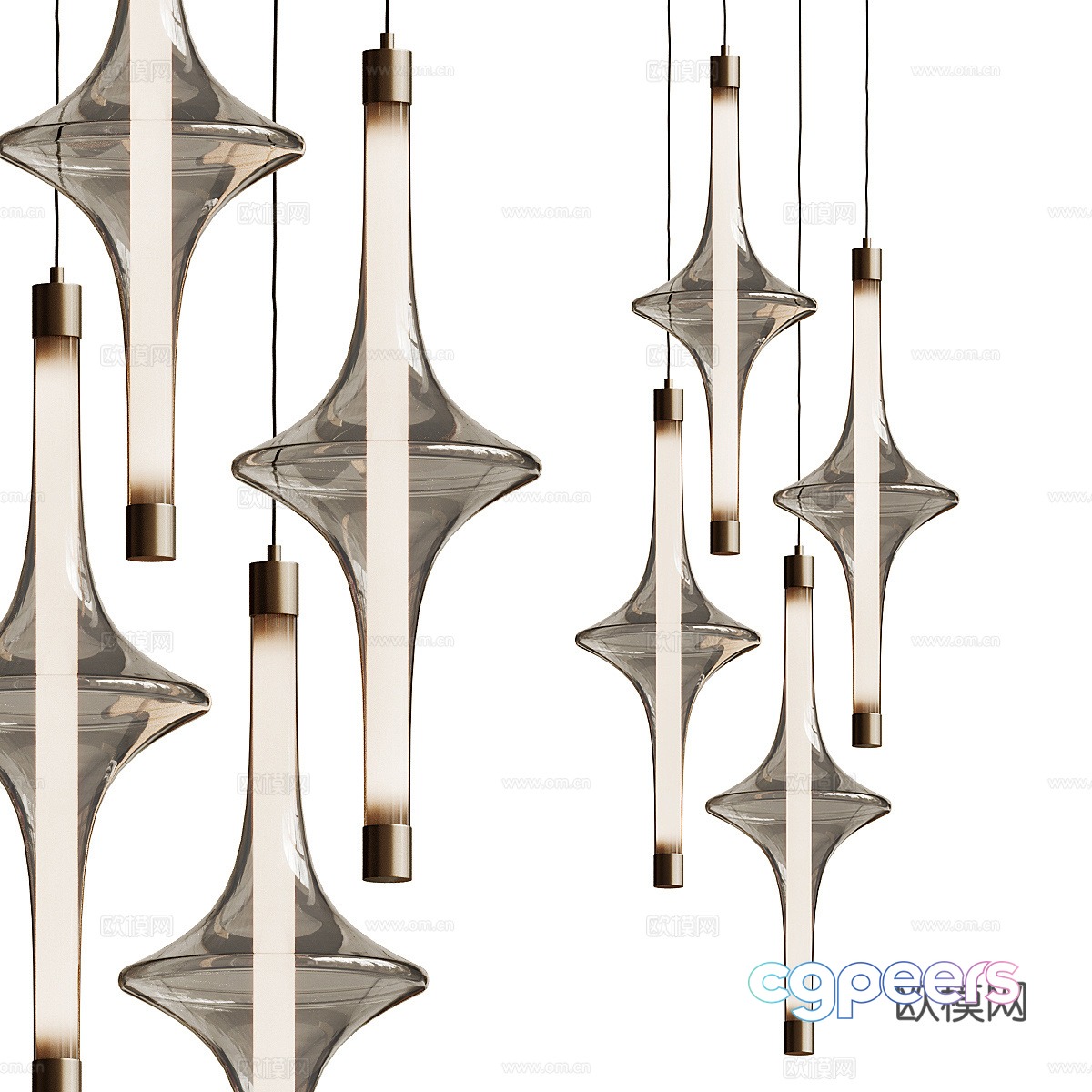 Creative chandelier glass chandelier 3d model Creative chandelier glass chandelier 3d model