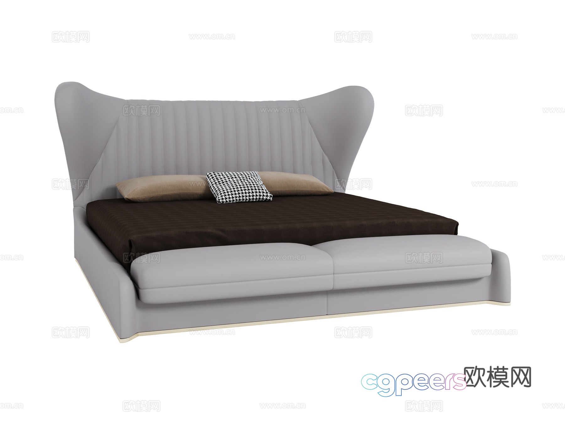 visionnaire double bed 3d model visionnaire double bed 3d model