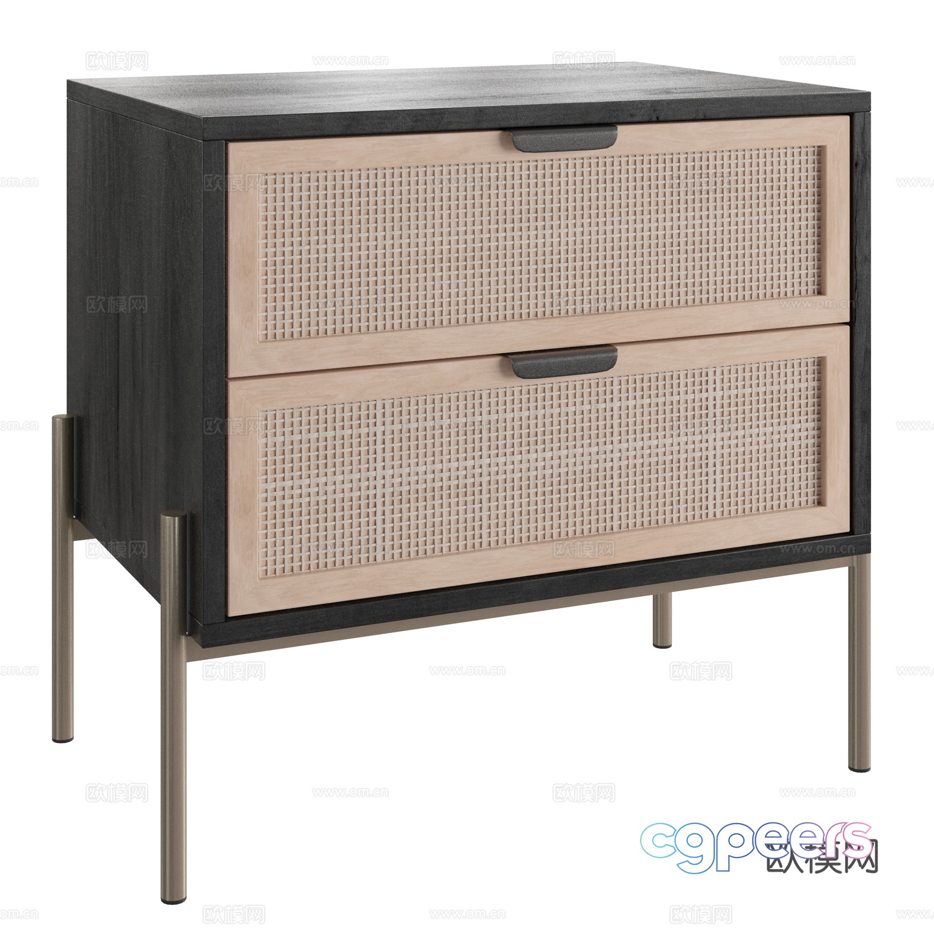 Rattan bedside table 3d model Rattan bedside table 3d model