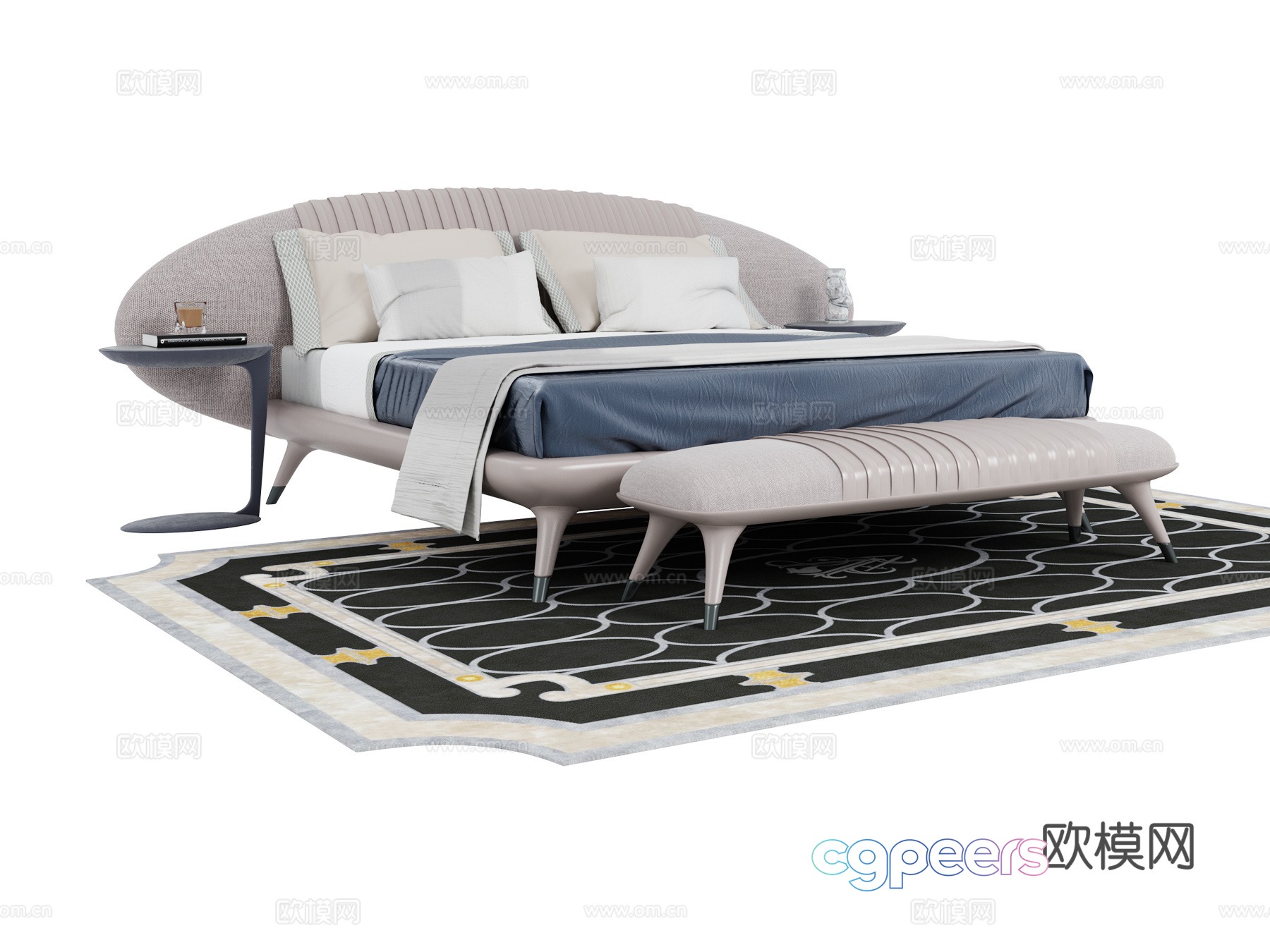 visionnaire double bed 3d model visionnaire double bed 3d model