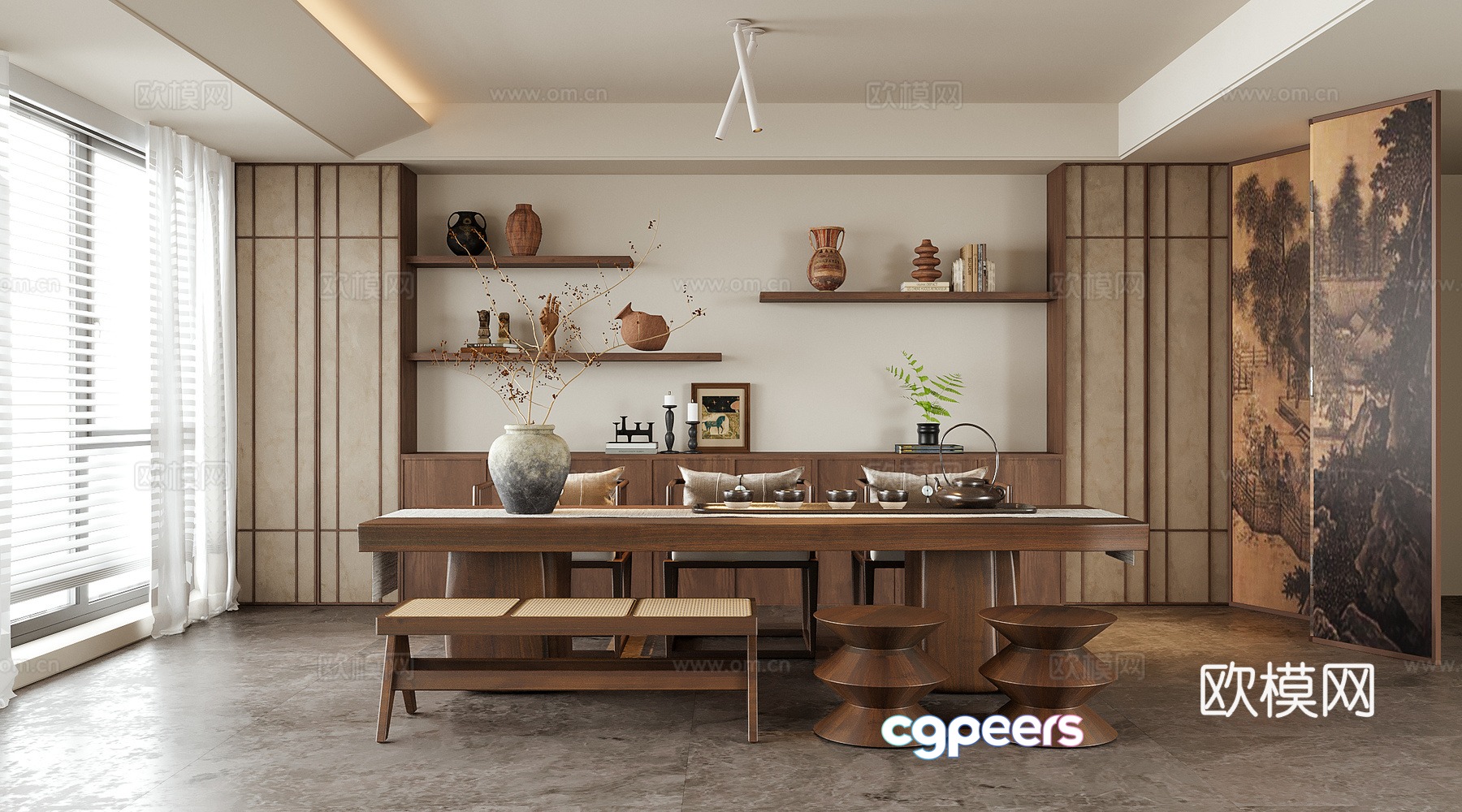 Wabi-sabi style tea room 3d model Wabi-sabi style tea room 3d model