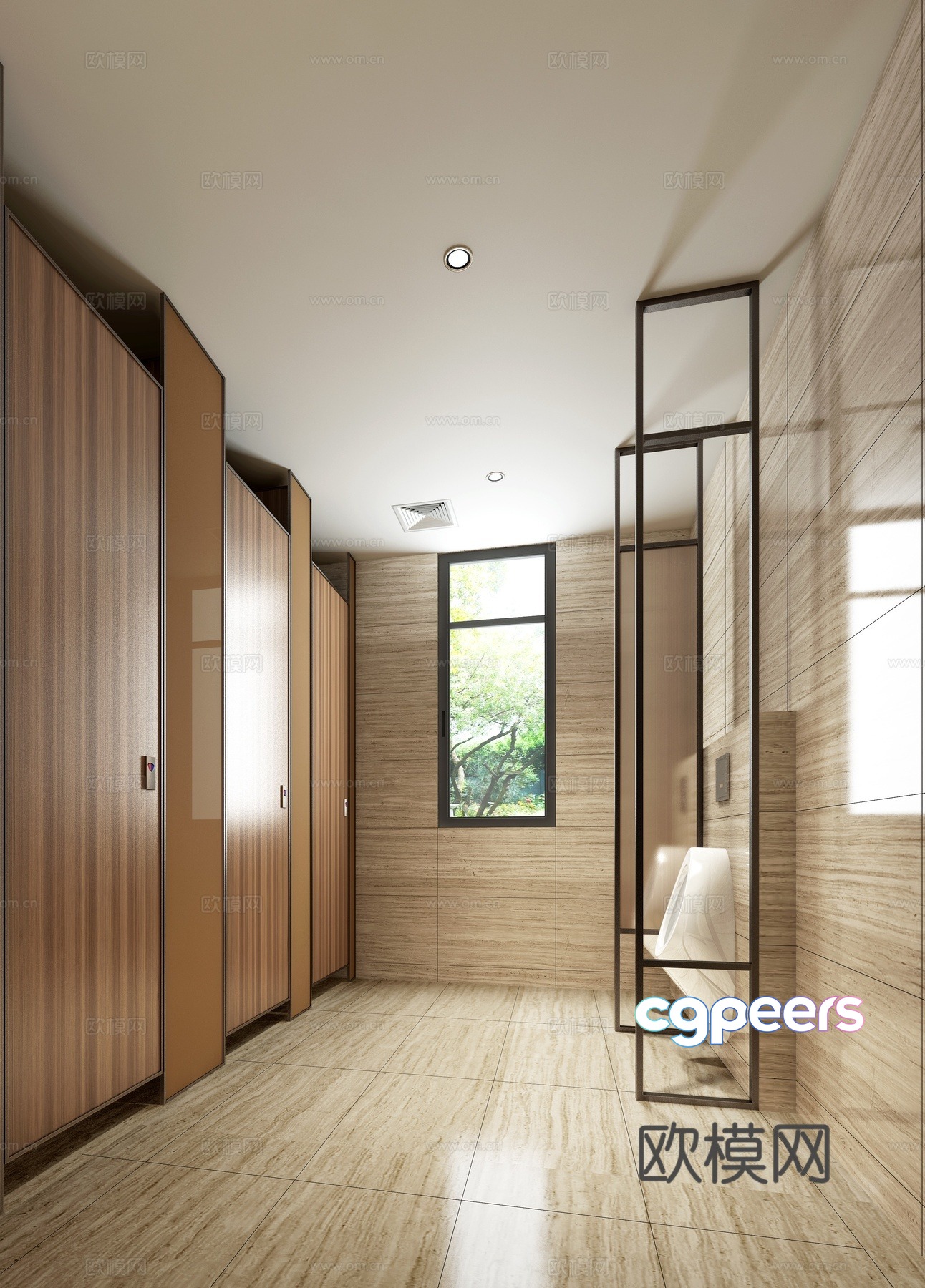 Modern public restroom 3d model Modern public restroom 3d model