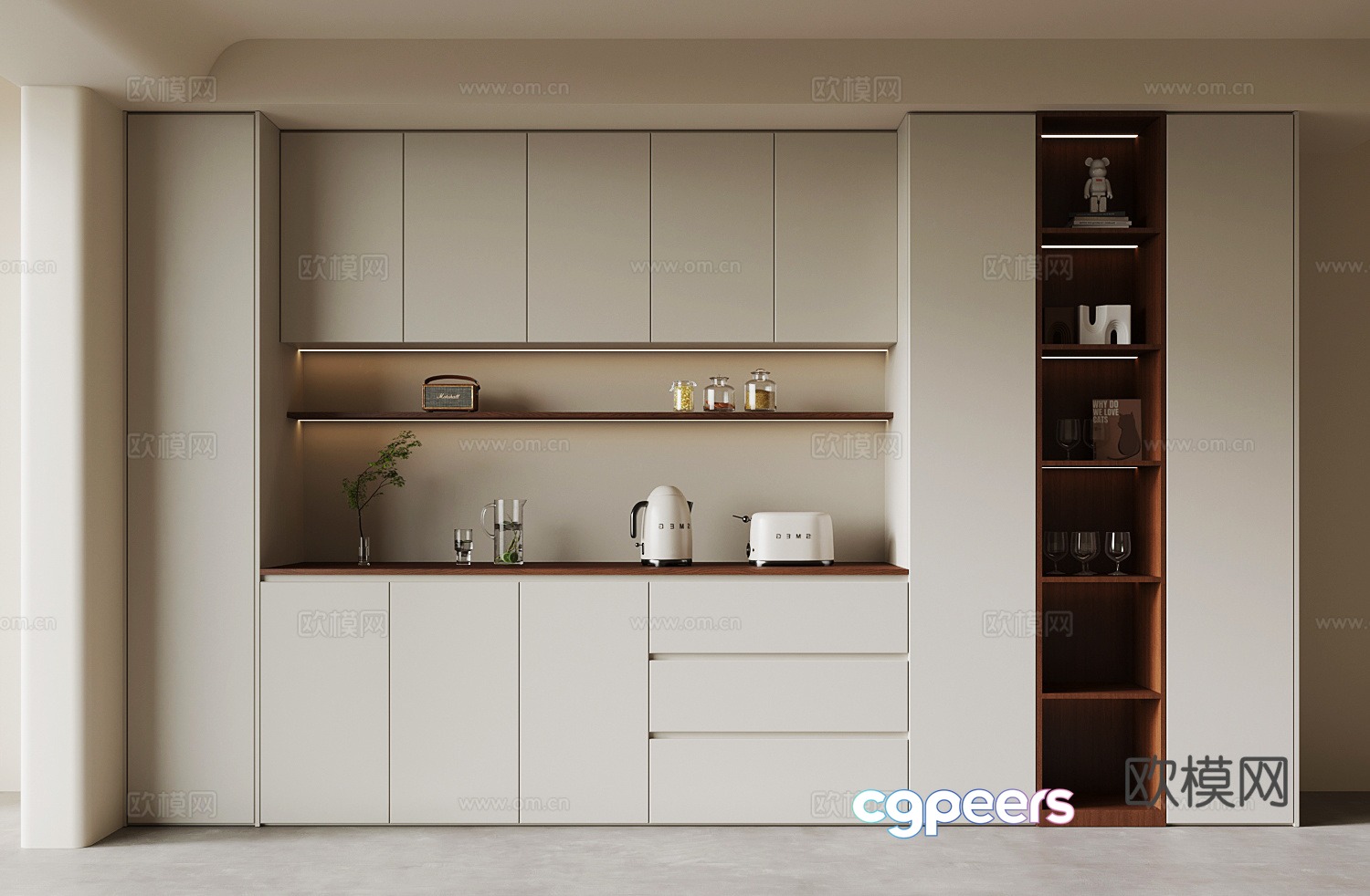 Modern wine cabinet sideboard 3d model Modern wine cabinet sideboard 3d model