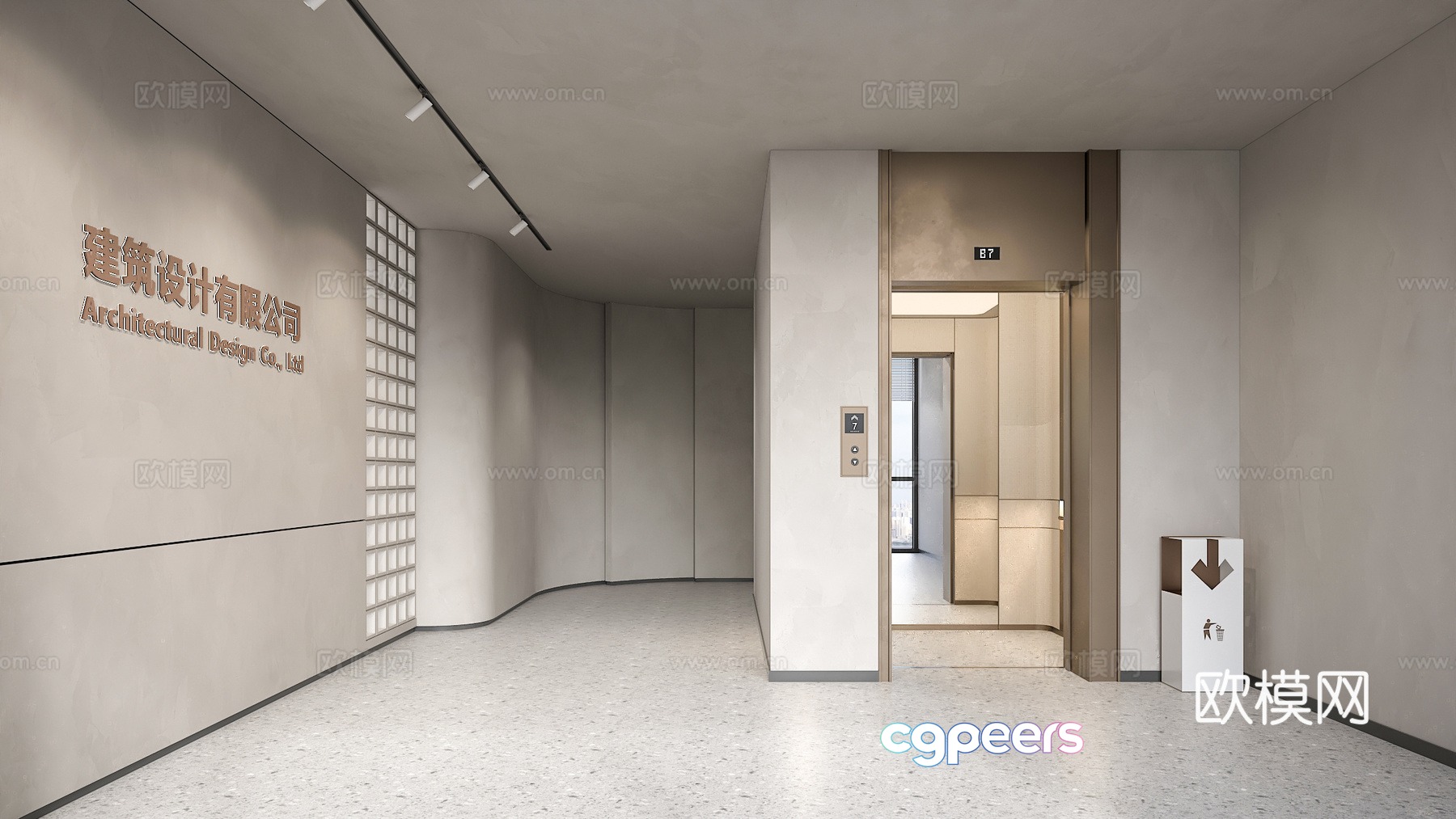 Modern elevator hall elevator room 3d model Modern elevator hall elevator room 3d model