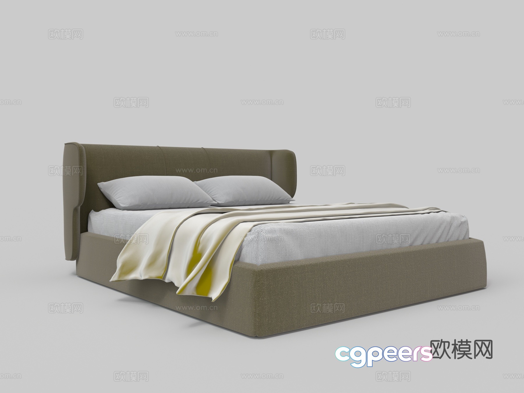 Modern double bed 3d model Modern double bed 3d model