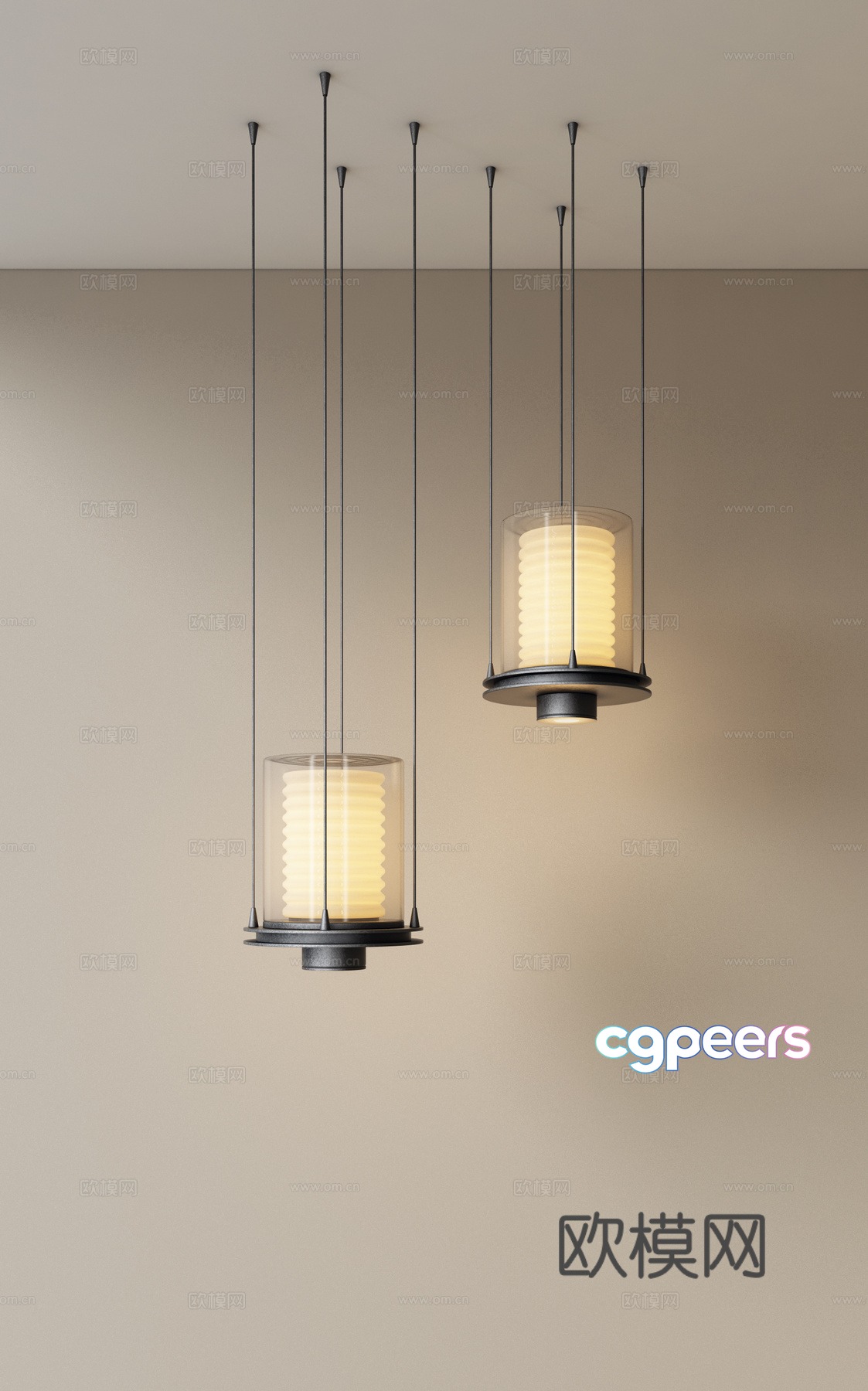 Glass chandelier restaurant chandelier 3d model Glass chandelier restaurant chandelier 3d model