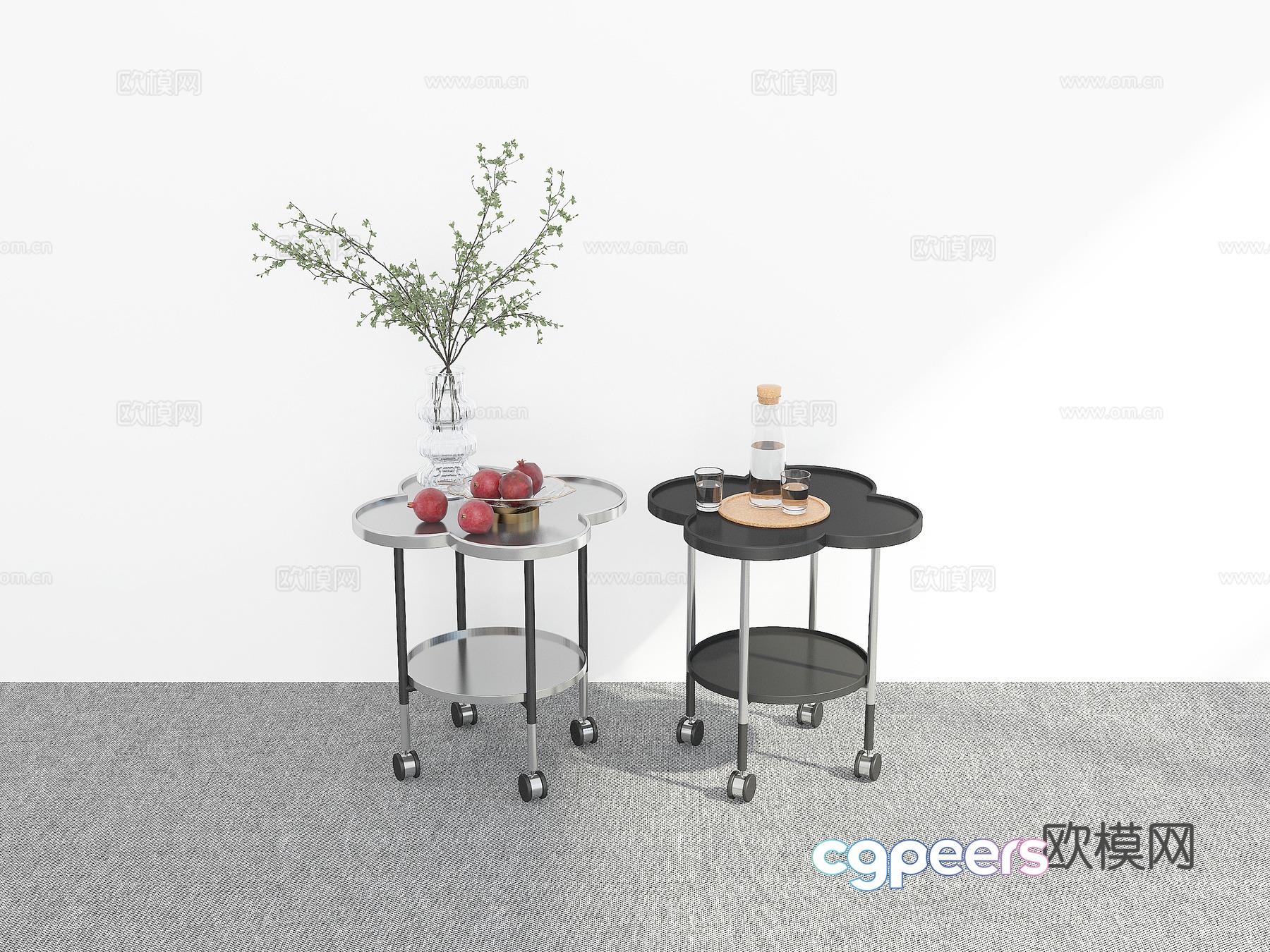 Modern corner table side table 3d model Modern corner table side table 3d model