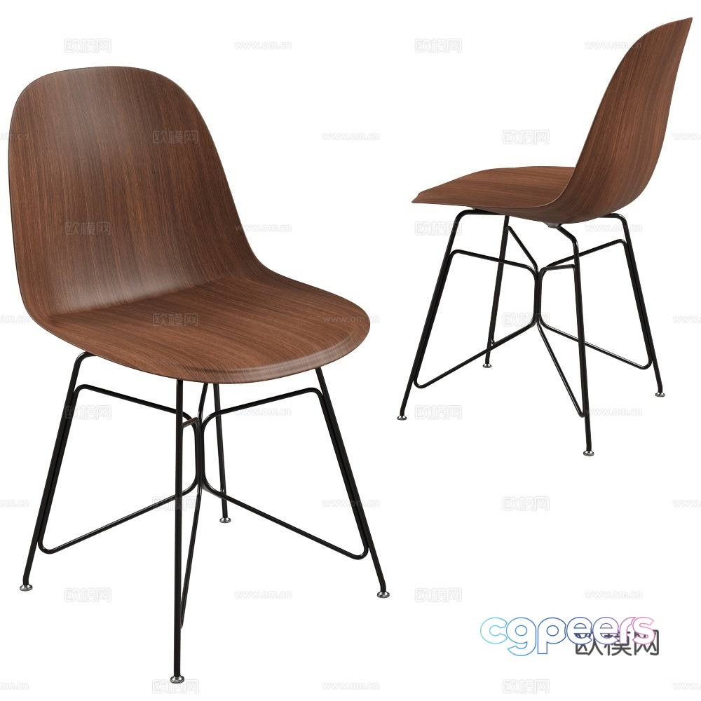 MDF Italia modern minimalist chair iron dining chair shell chair 3d model MDF Italia modern minimalist chair iron dining chair shell chair 3d model