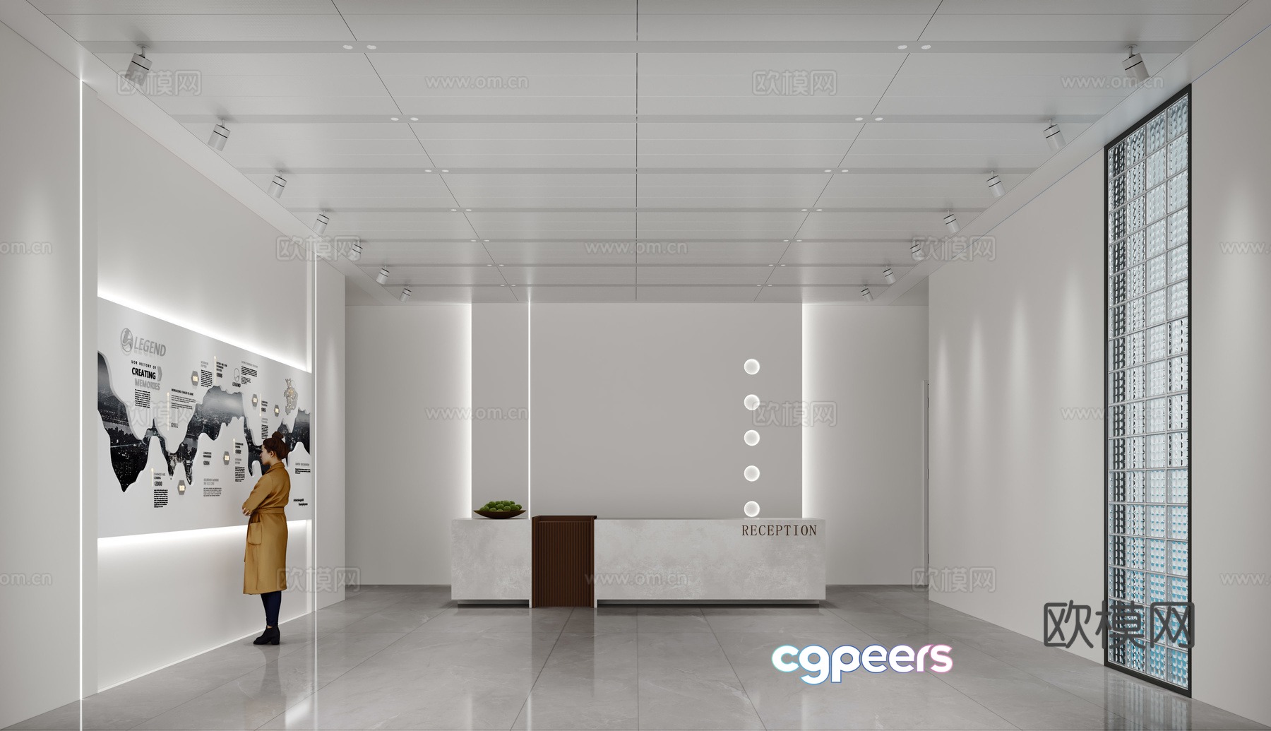 Modern office reception desk 3d model Modern office reception desk 3d model