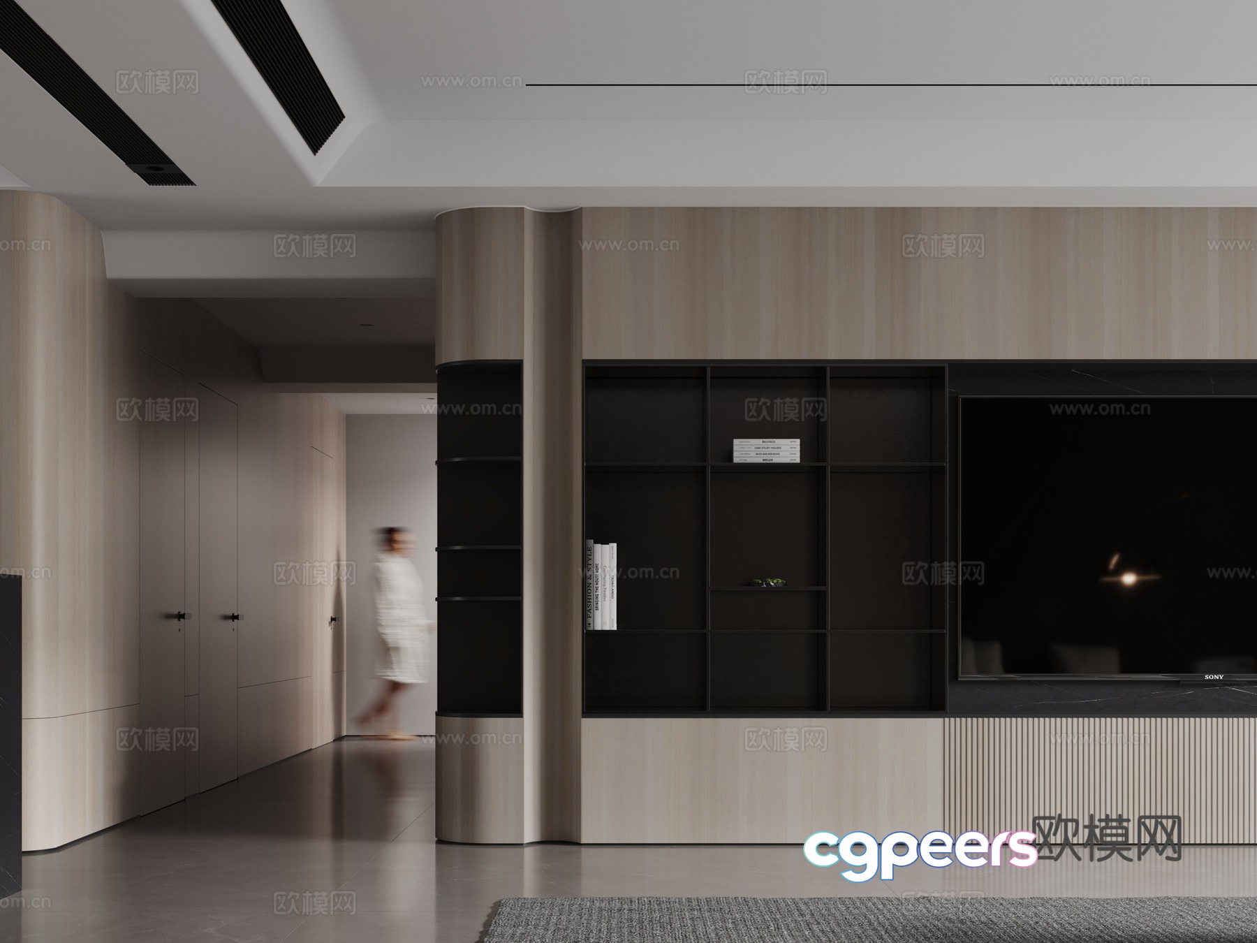 Modern TV background wall 3d model Modern TV background wall 3d model