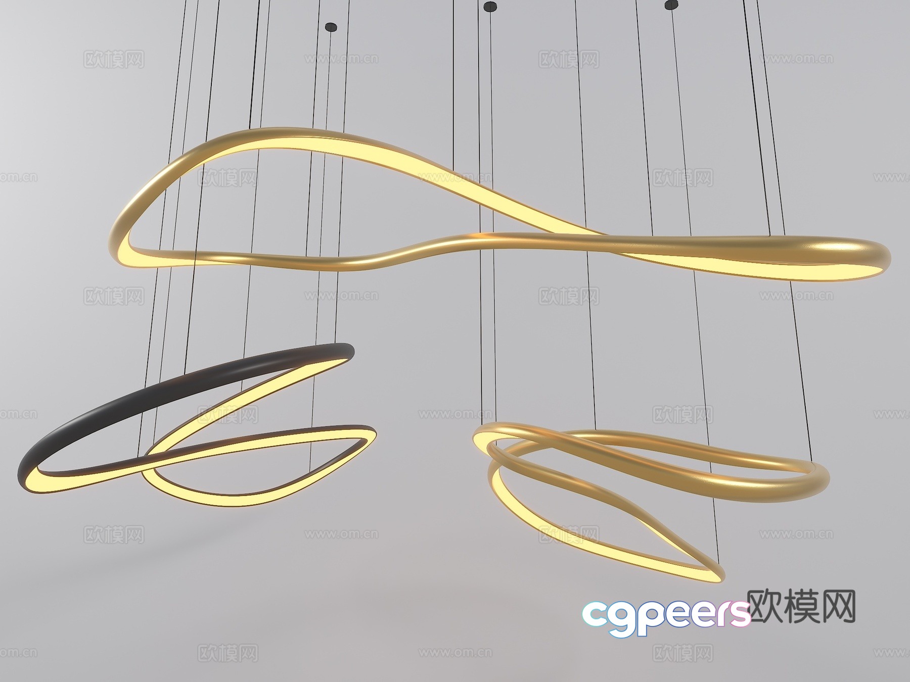 Light luxury special-shaped chandelier streamlined chandelier 3D model Light luxury special-shaped chandelier streamlined chandelier 3D model
