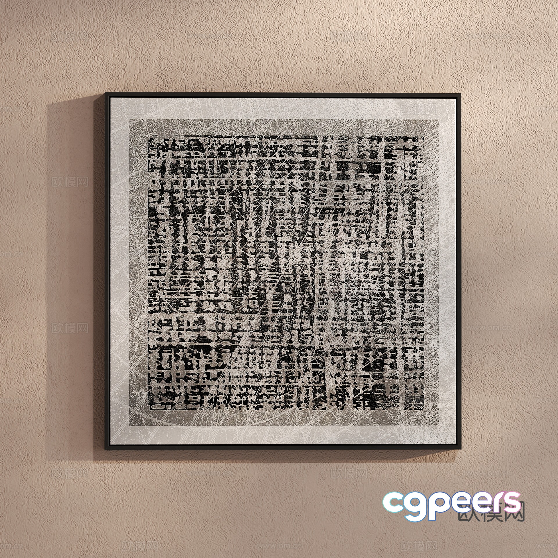 Modern texture painting decorative painting 3d model Modern texture painting decorative painting 3d model