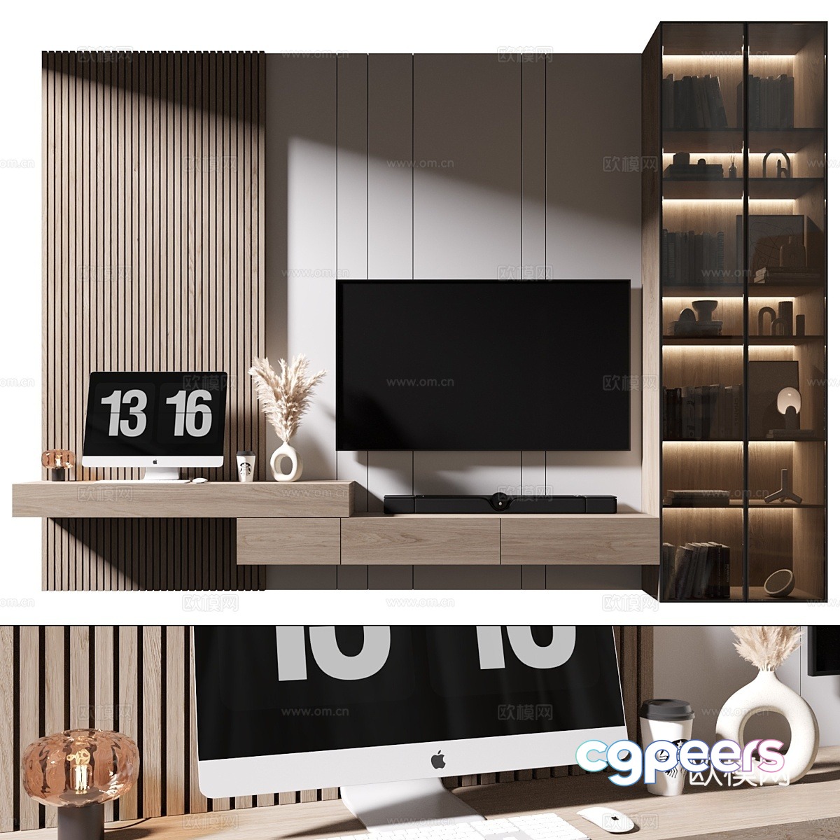 Modern TV background wall 3d model Modern TV background wall 3d model
