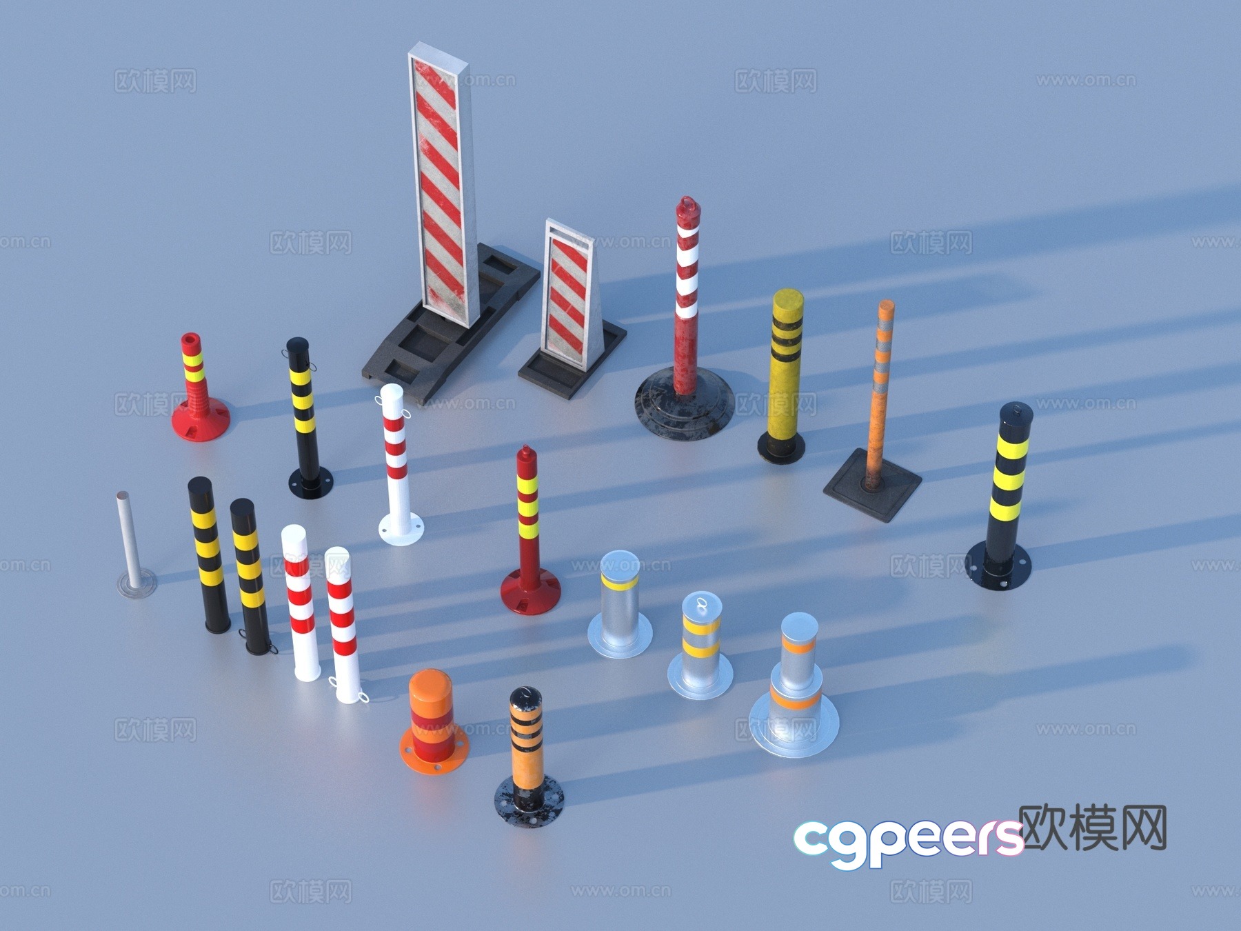 Anti-collision bar roadblock traffic bar 3d model Anti-collision bar roadblock traffic bar 3d model