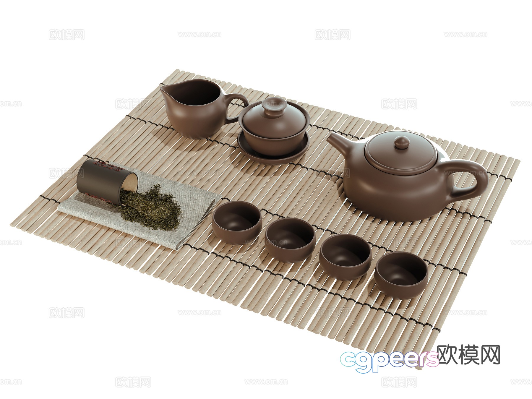 New Chinese tea set teapot teacup 3d model New Chinese tea set teapot teacup 3d model