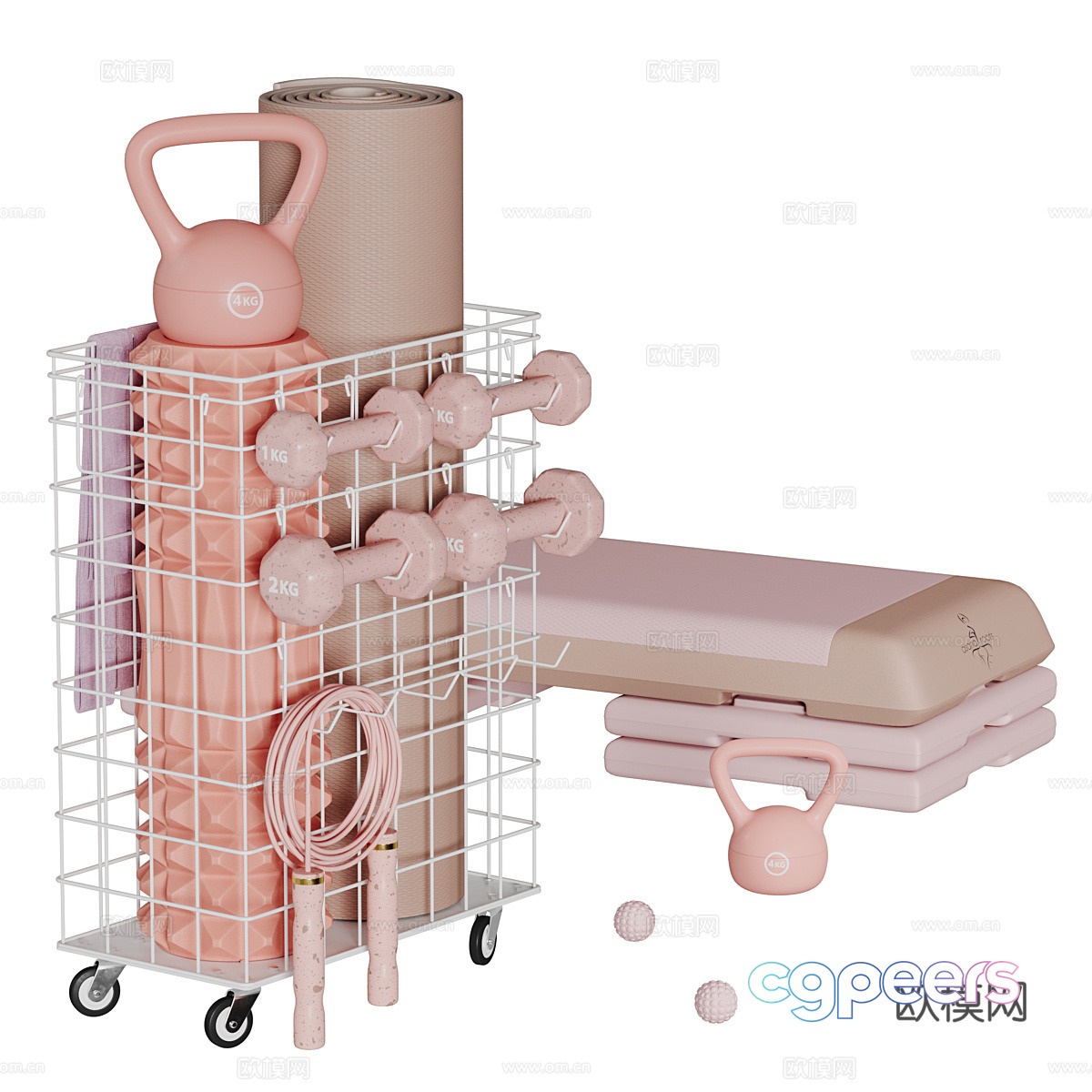 Cream style yoga equipment fitness equipment 3d model Cream style yoga equipment fitness equipment 3d model