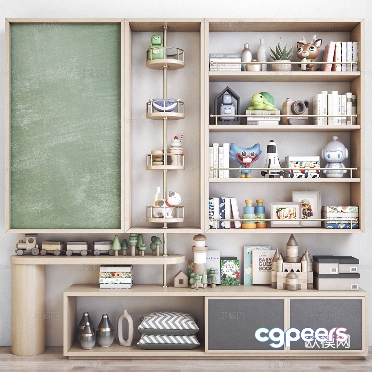 Modern children’s bookcase 3d model Modern children’s bookcase 3d model